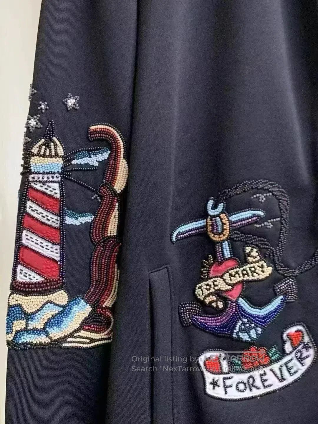 Valentino Black Embroidered Zip-Up Sweatshirt. Size US L / EU 52-54 / 3 - 3 Thumbnail