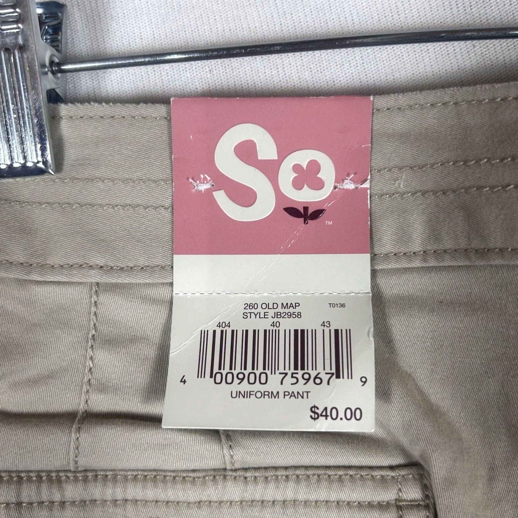 Vintage Kohls SO NEW Bootcut Khaki Pants Girls Teens Size 17 Uniform Pants Stretch NWT Size 38" / US 16 / IT 52 - 2 Thumbnail