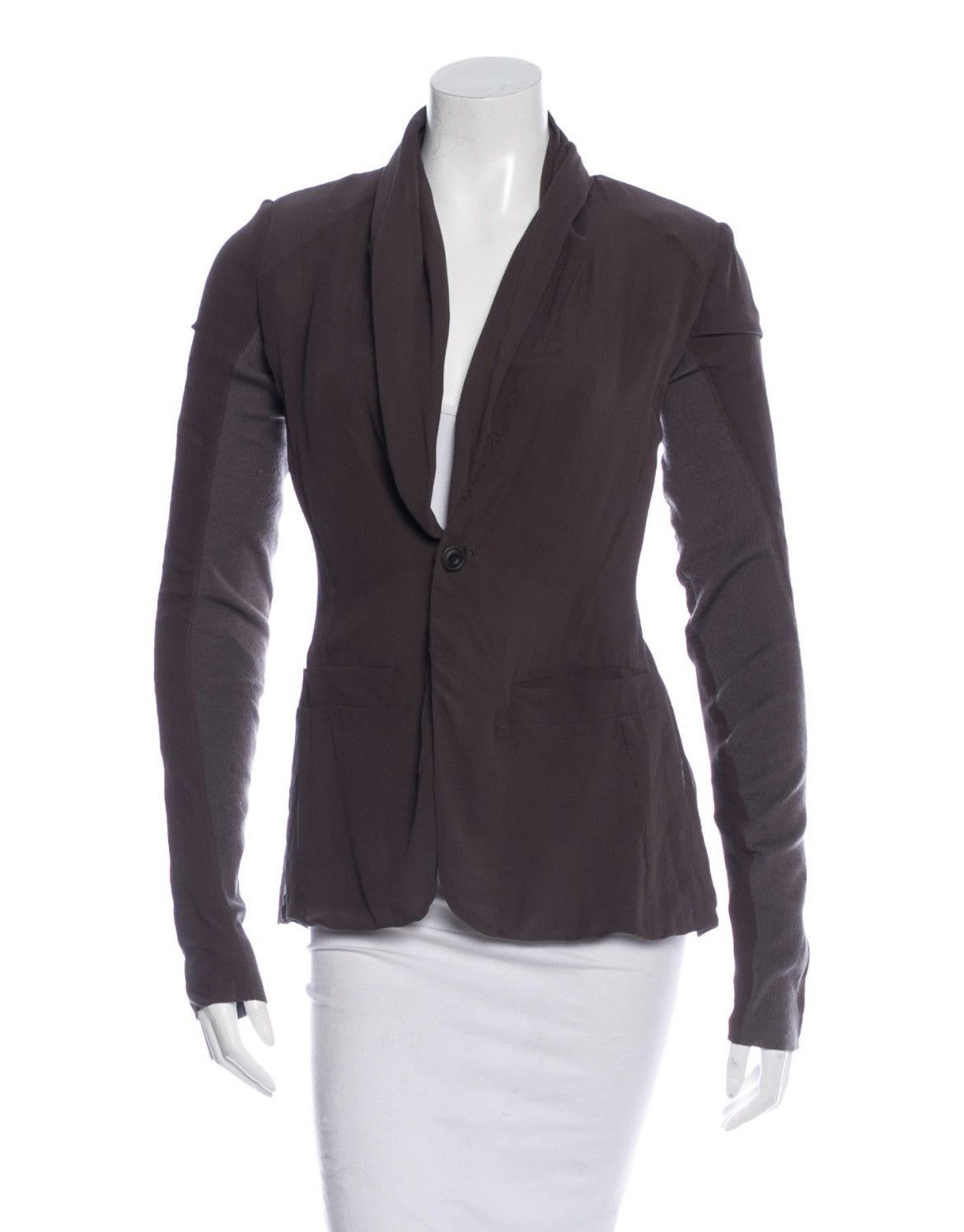 image of Rick Owens Blazer Silk Crepe It 38 /xs in Grey, Women's