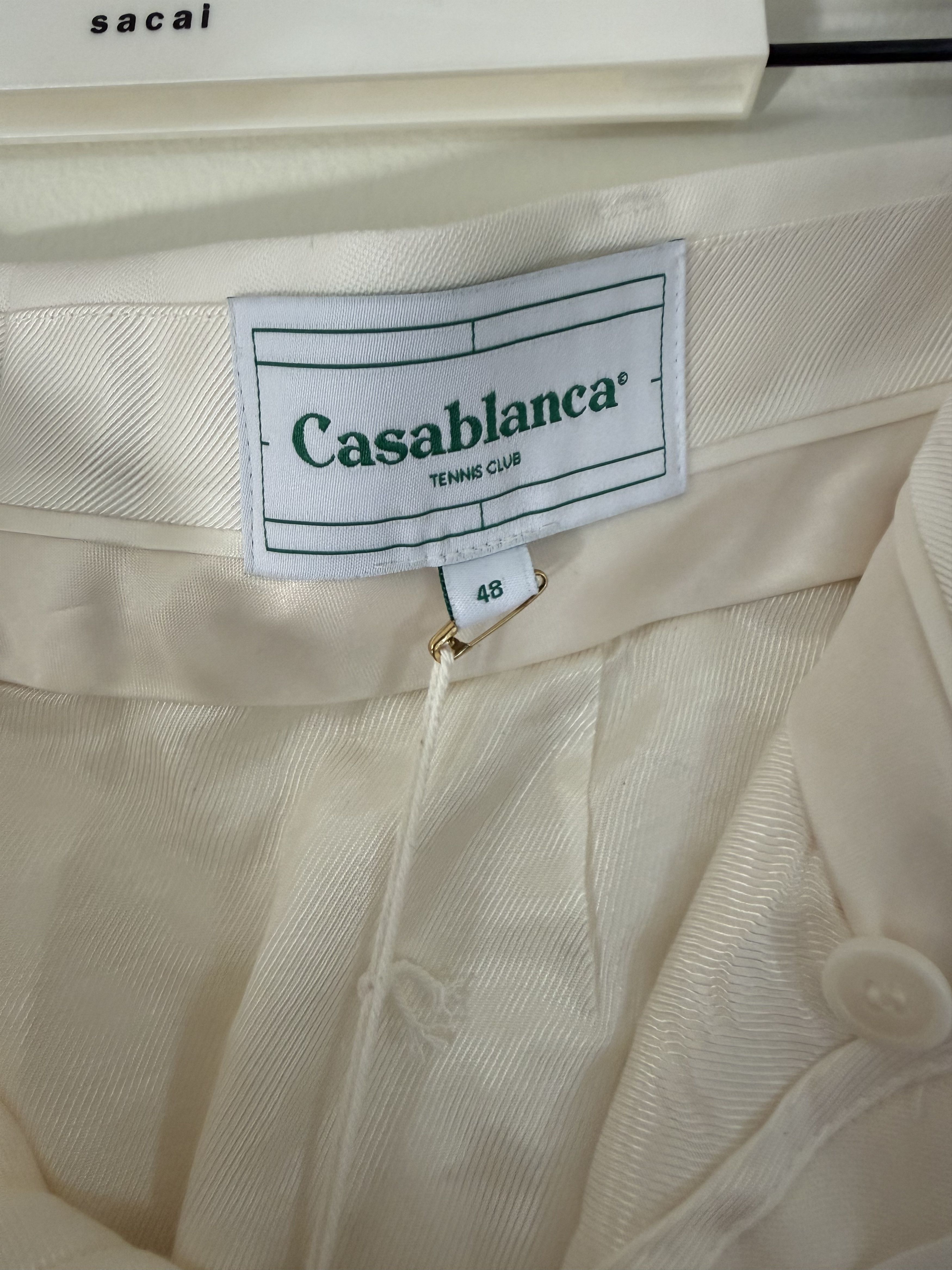 Casablanca casablanca wool gaberdine pin tuck trouser white Size US 32 / EU 48 - 3 Thumbnail