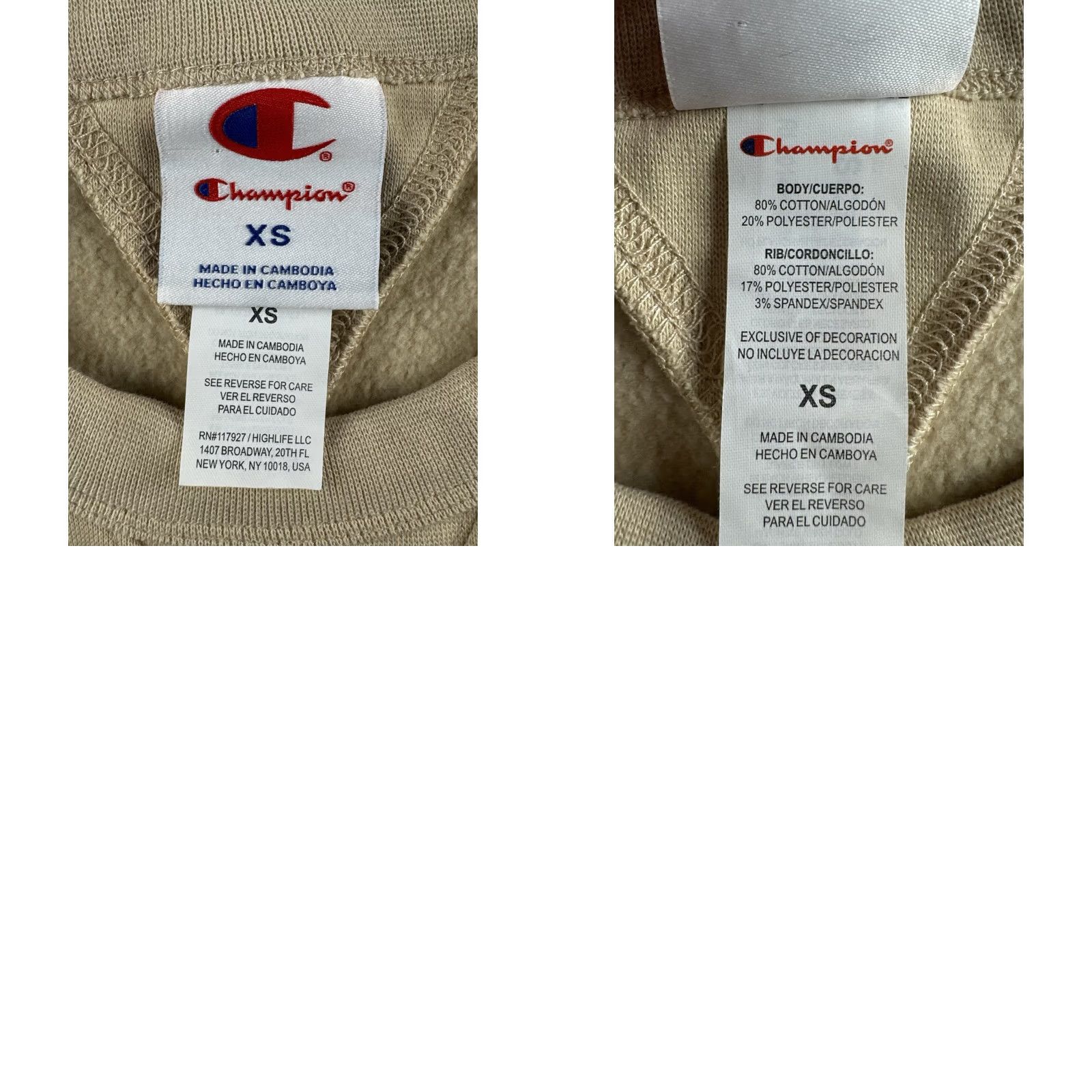 Champion Champion Cropped Sweatshirt Womens XS Beige Short Sleeve Crewneck Pullover Retro Sports Activewear Size XS / US 0-2 / IT 36-38 - 8 Thumbnail