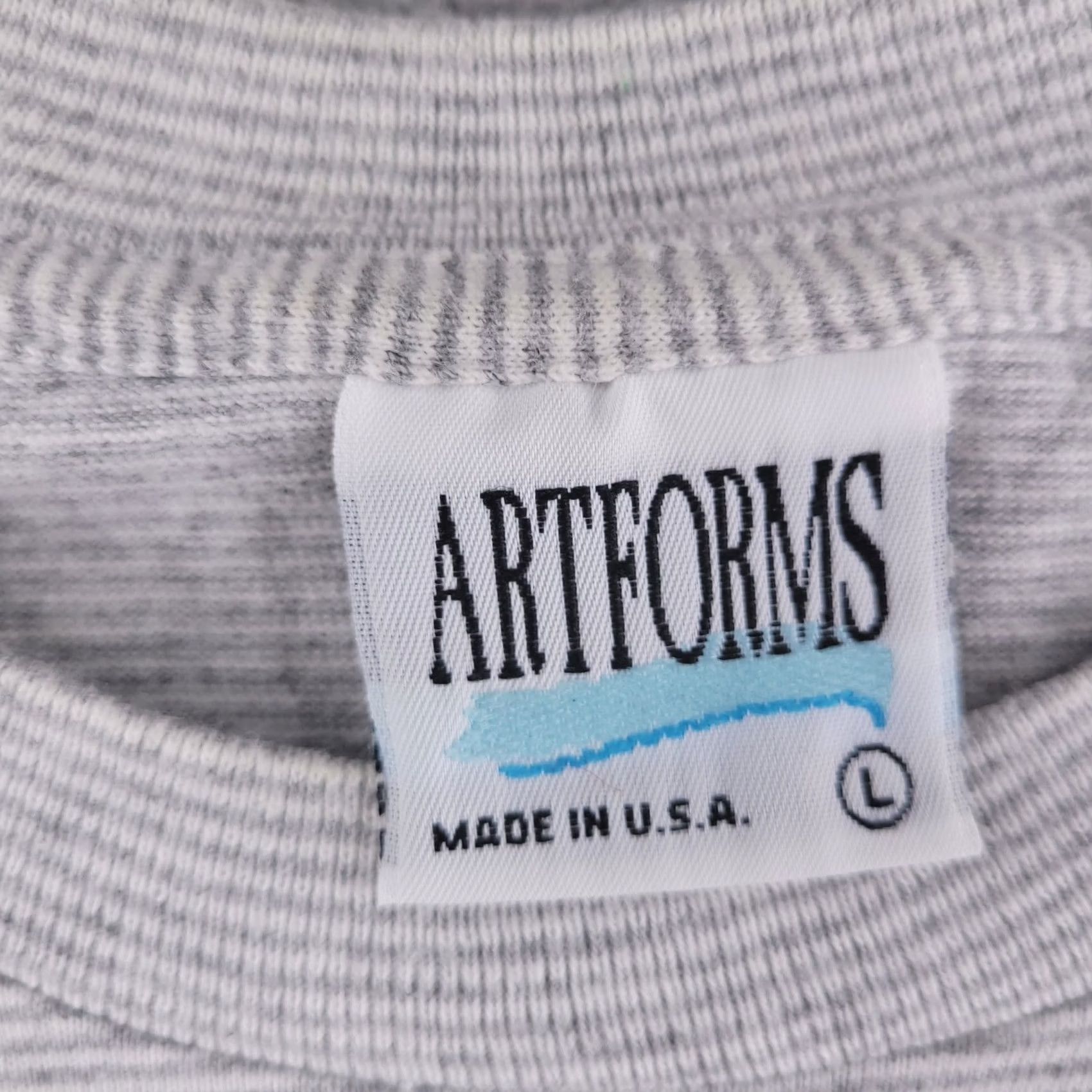 Vintage Vintage Artforms Shirt Mens M Gray USA Striped T-Shirt Short Sleeve Made USA 90s? (adjusted) Size US M / EU 48-50 / 2 - 3 Thumbnail