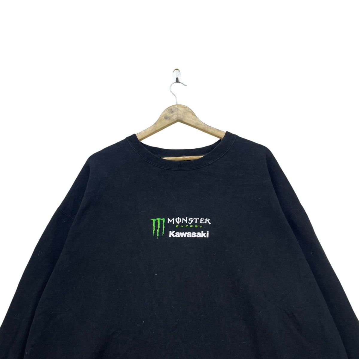 Vintage 💥Kawasaki Monster Energy Pull Over Sweatshirt Size US XL / EU 56 / 4 - 3 Thumbnail