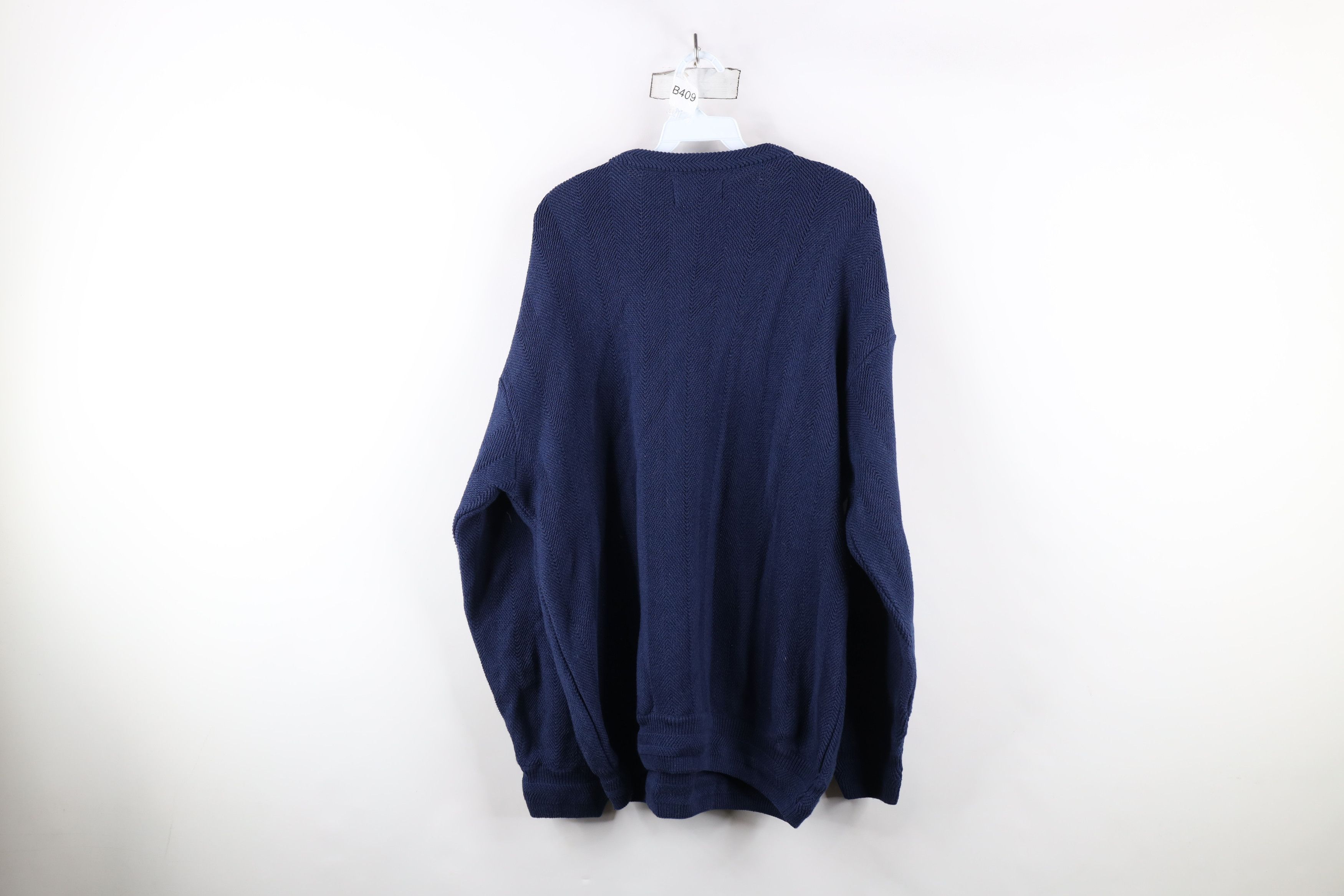 Vintage Vintage 90s Streetwear Fit Herringbone Knit Crewneck Sweater Size US L / EU 52-54 / 3 - 9 Thumbnail