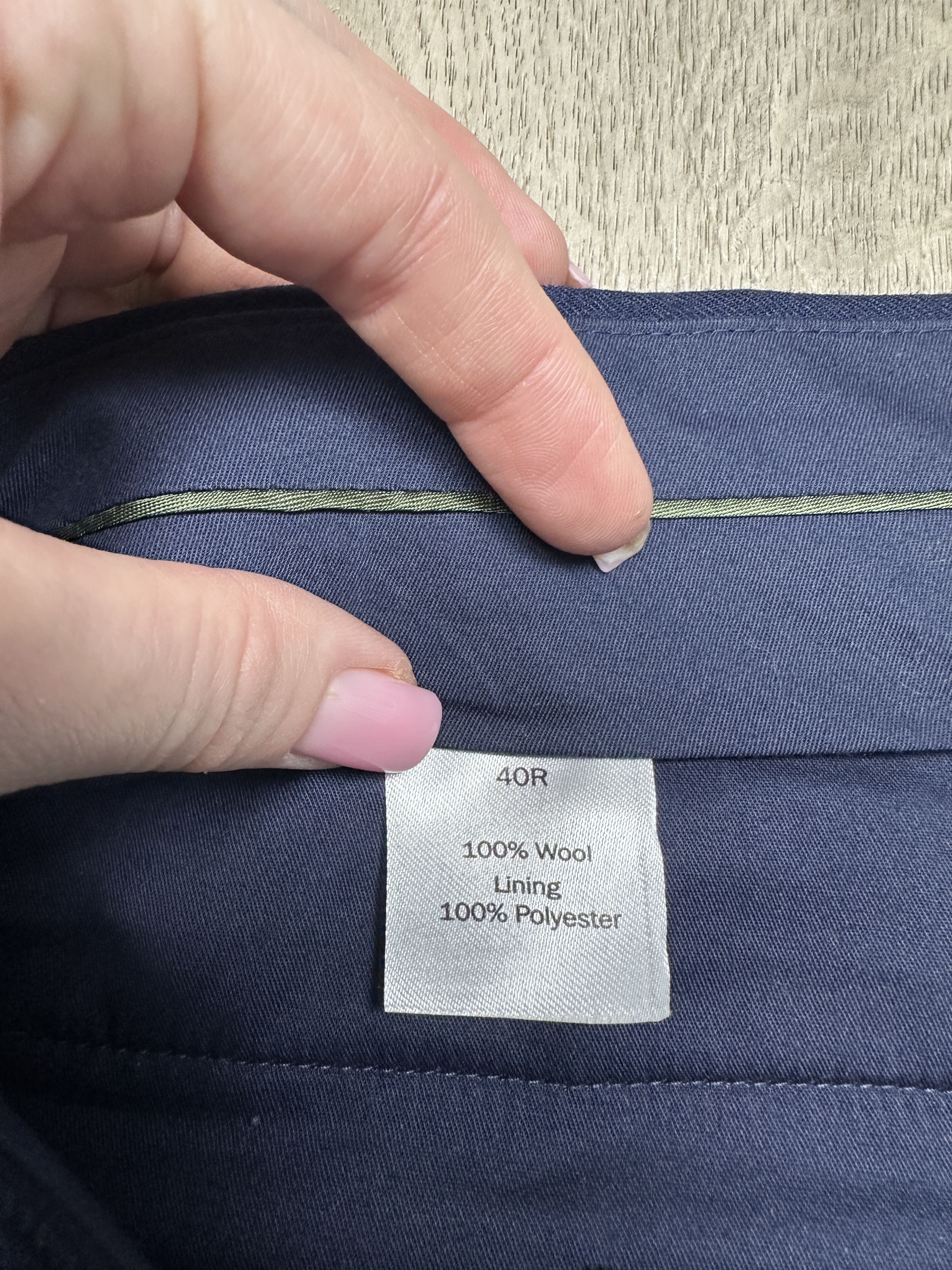 Charles Tyrwhitt Charles Tyrwhitt Mens Striped Wool Suit Blazer 44L Pants 40R Size 44L - 11 Thumbnail