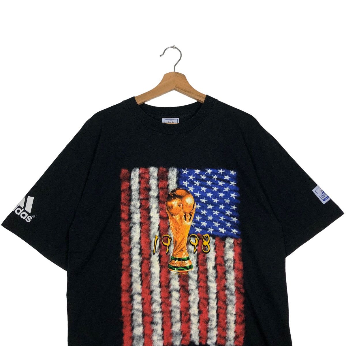 Adidas 🔥Vintage 98 France Coupe Du Monde Adidas Big Logo T-Shirt Size US L / EU 52-54 / 3 - 2 Thumbnail