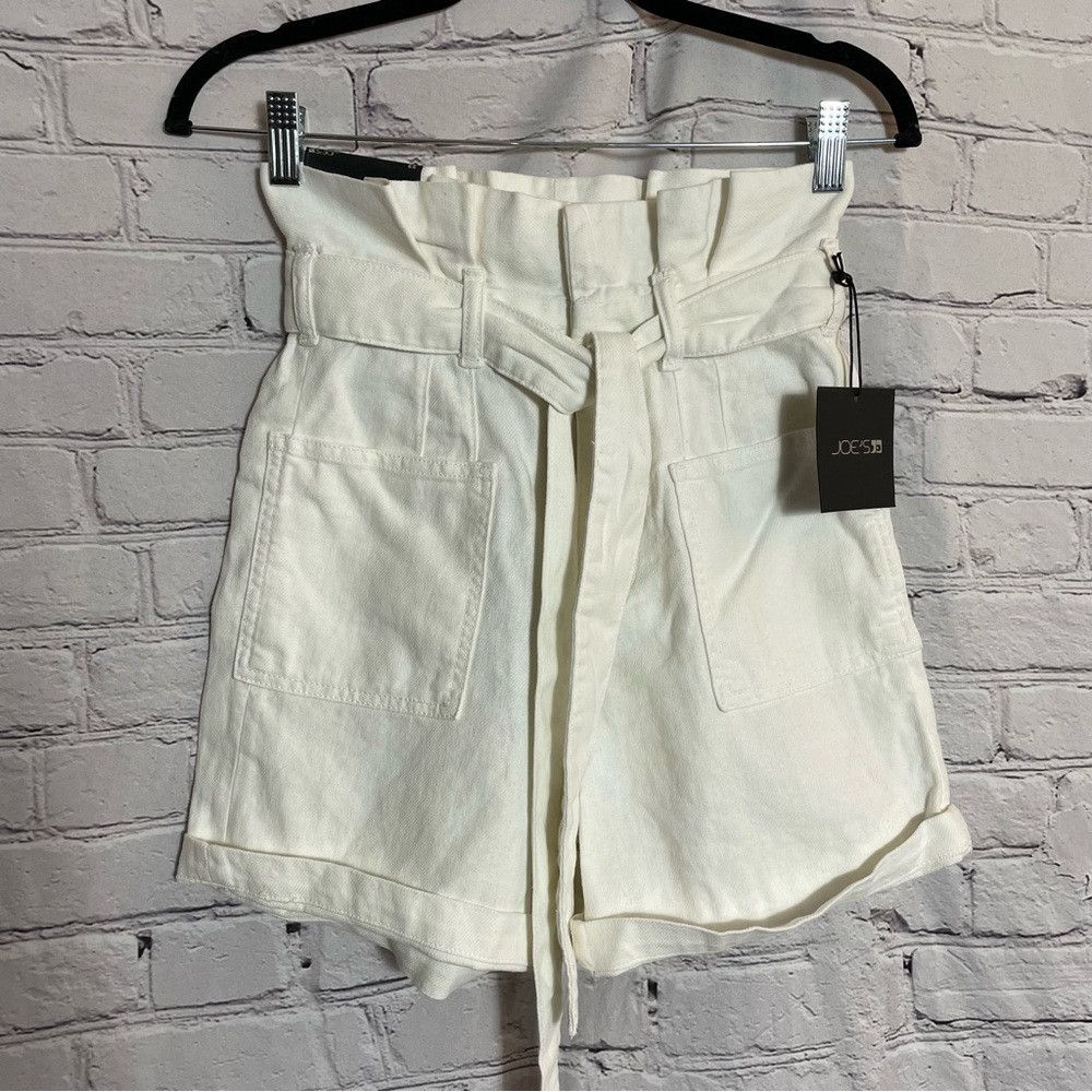 Joe's NWT New $148 Joe's The Army Paperbag Linen Cotton White Sho Size 23" - 2 Thumbnail