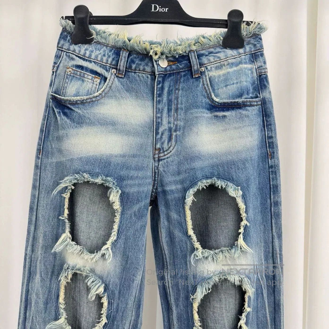 RUIbuilt Rui Distressed Raw Hem Washed Denim Pants. Size 27" / US 4 / IT 40 - 3 Thumbnail