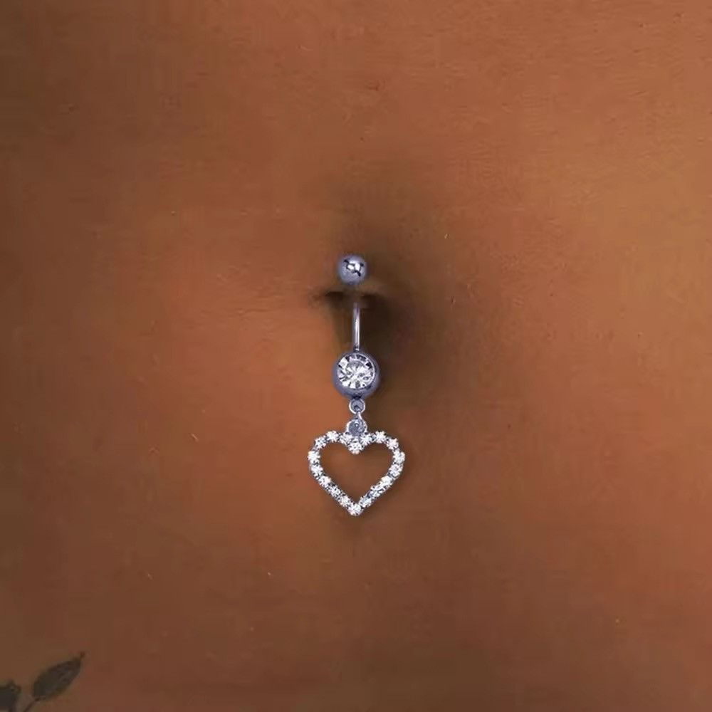 Vintage Stonefans Rhinestone Heart Belly Button Nails Body Size ONE SIZE - 1 Thumbnail