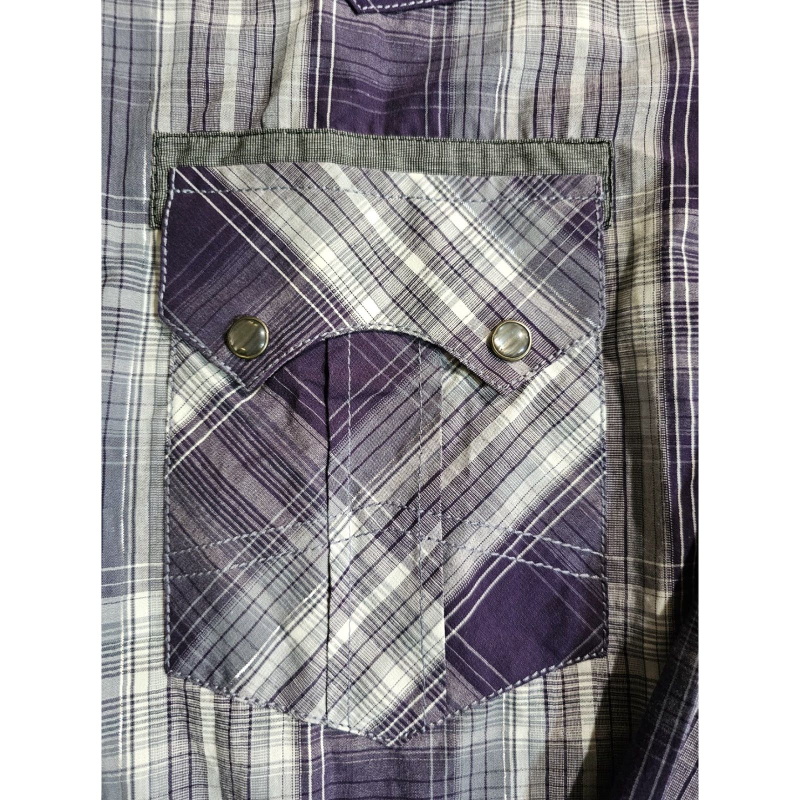 Vintage VINTAGE Panhandle Slim Pearl Snap Western Style Rodeo Shirt Mens XL Purple Cowboy Western Shirt Size US XL / EU 56 / 4 - 4 Thumbnail