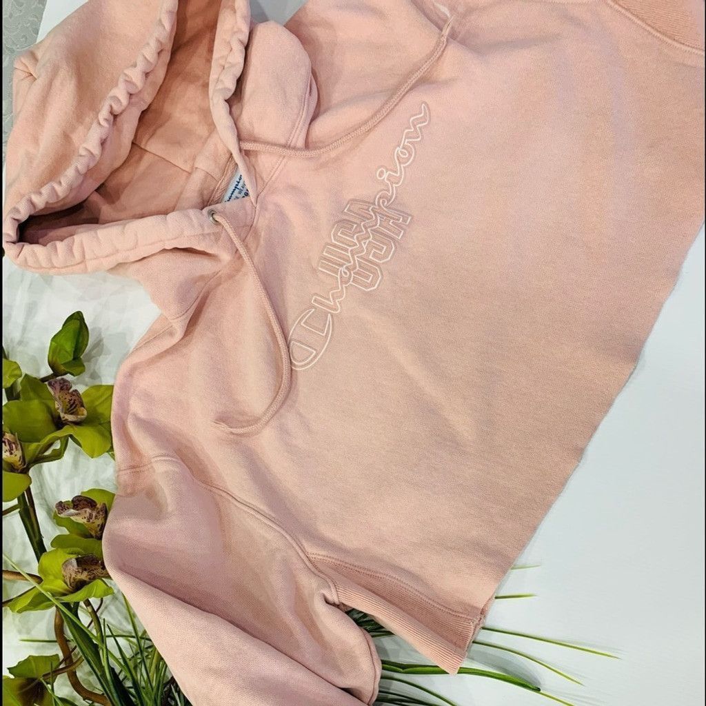 Champion Champion Pink Crop top Hoodie Size L Size L / US 10 / IT 46 - 1 Thumbnail