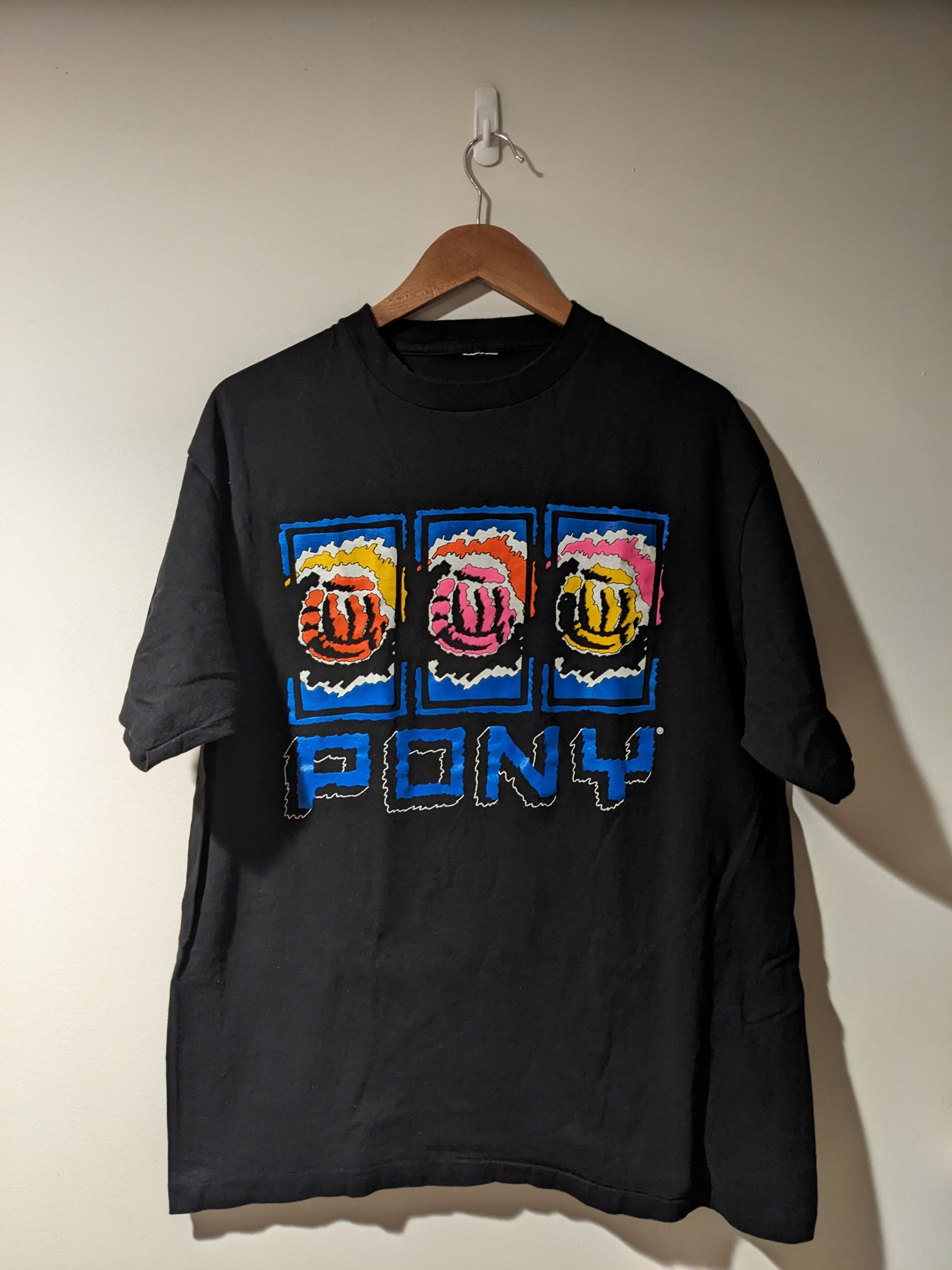 PONY Vintage 90s Pony Surfwear Black Large T-Shirt Size US L / EU 52-54 / 3 - 1 Thumbnail