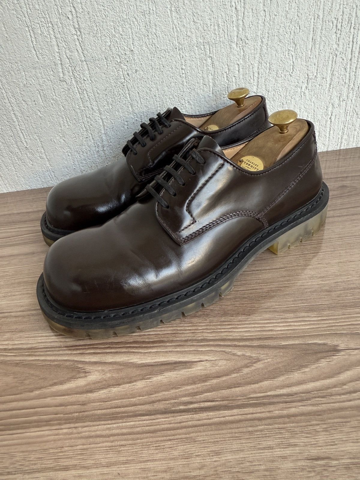 Bottega Veneta Calfskin brush leather derby Size US 8 / EU 41 - 2 Thumbnail
