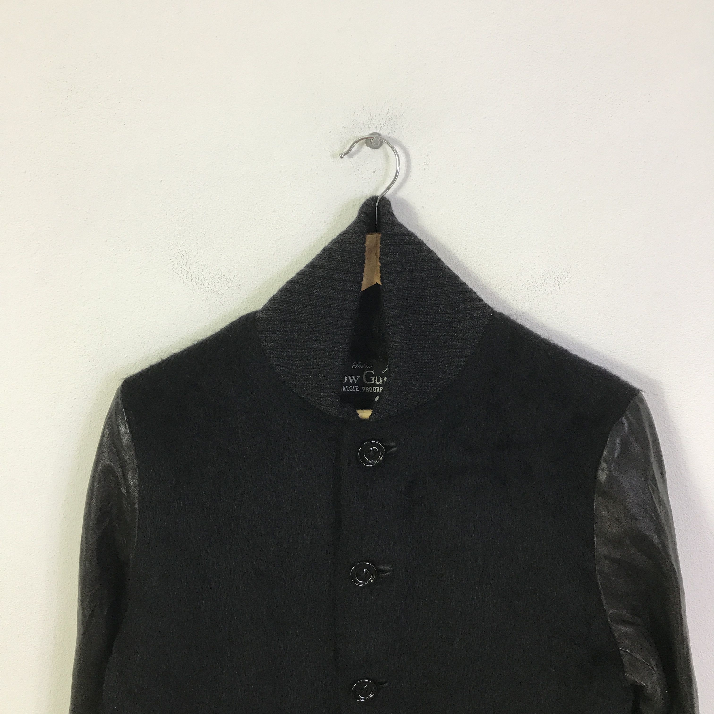 Japanese Brand slow gun and co. Fur Design sleeve Leather jacket K96B4 Size US M / EU 48-50 / 2 - 2 Thumbnail