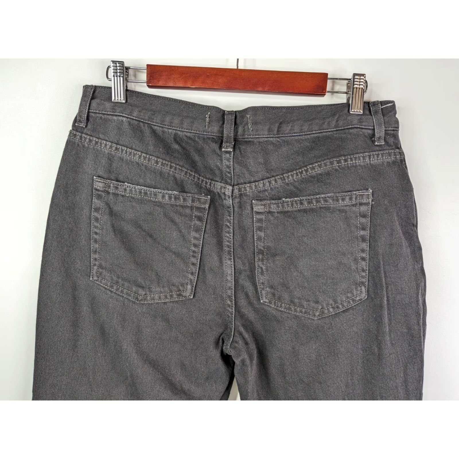 Free People Free People Jeans Maggie Mid Rise Straight Leg 30 Distressed Button Fly 90s Y2K Jeans Black Gray 100% Cotton Denim Women Vintage No Size 30" / US 8 / IT 44 - 7 Thumbnail