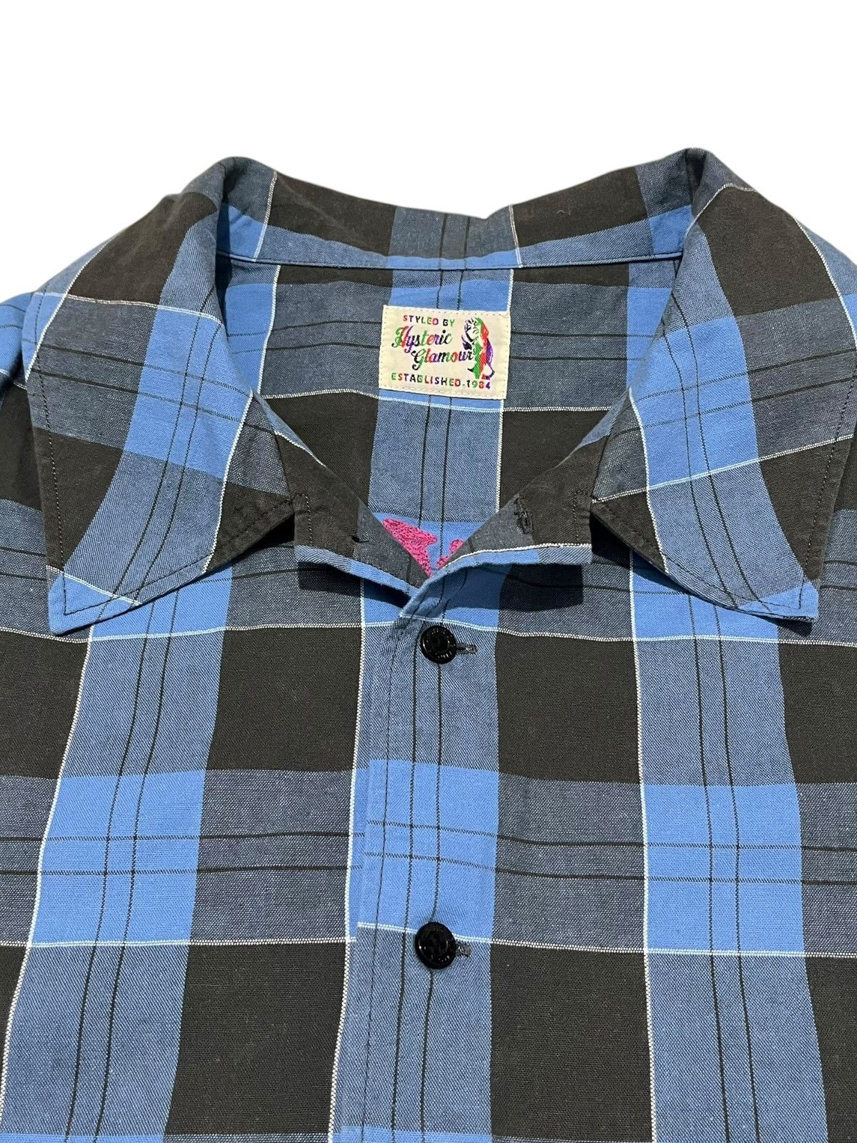 Japanese Brand Hysteric Glamour Plaid Big Collar Shirt Size US L / EU 52-54 / 3 - 3 Thumbnail
