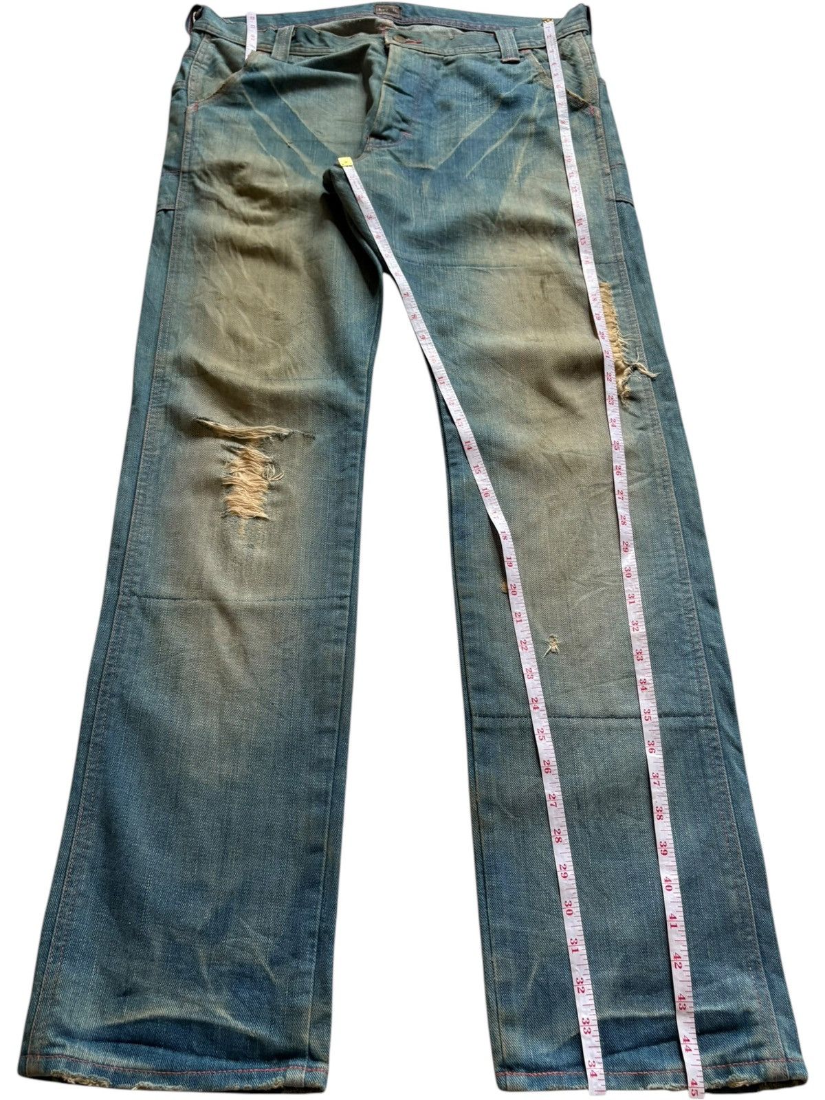 Lee × Takeo Kikuchi Vintage Japan Lee x Takeo Kikuchi Rusty Mud Wash Loose Jeans Size US 36 / EU 52 - 14 Thumbnail