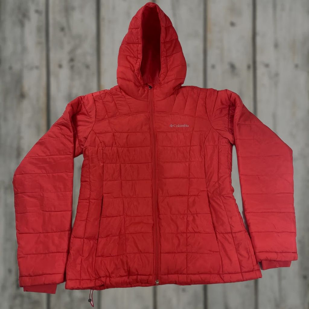 Vintage Columbia Puffer Jacket Unisex Adults M Hooded Red Thermal Coil Quilted Zip Size M / US 6-8 / IT 42-44 - 1 Thumbnail