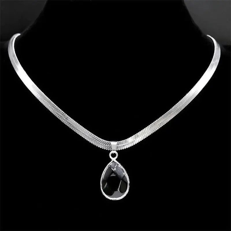 Japanese Brand × Vintage Gothic Water Drop Black Obsidian Necklace Size ONE SIZE - 1 Thumbnail