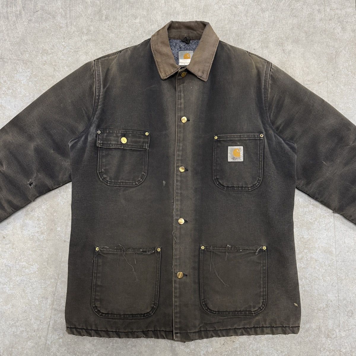 Carhartt Vintage Carhartt Jacket Thrashed Sun Faded Size US L / EU 52-54 / 3 - 4 Thumbnail