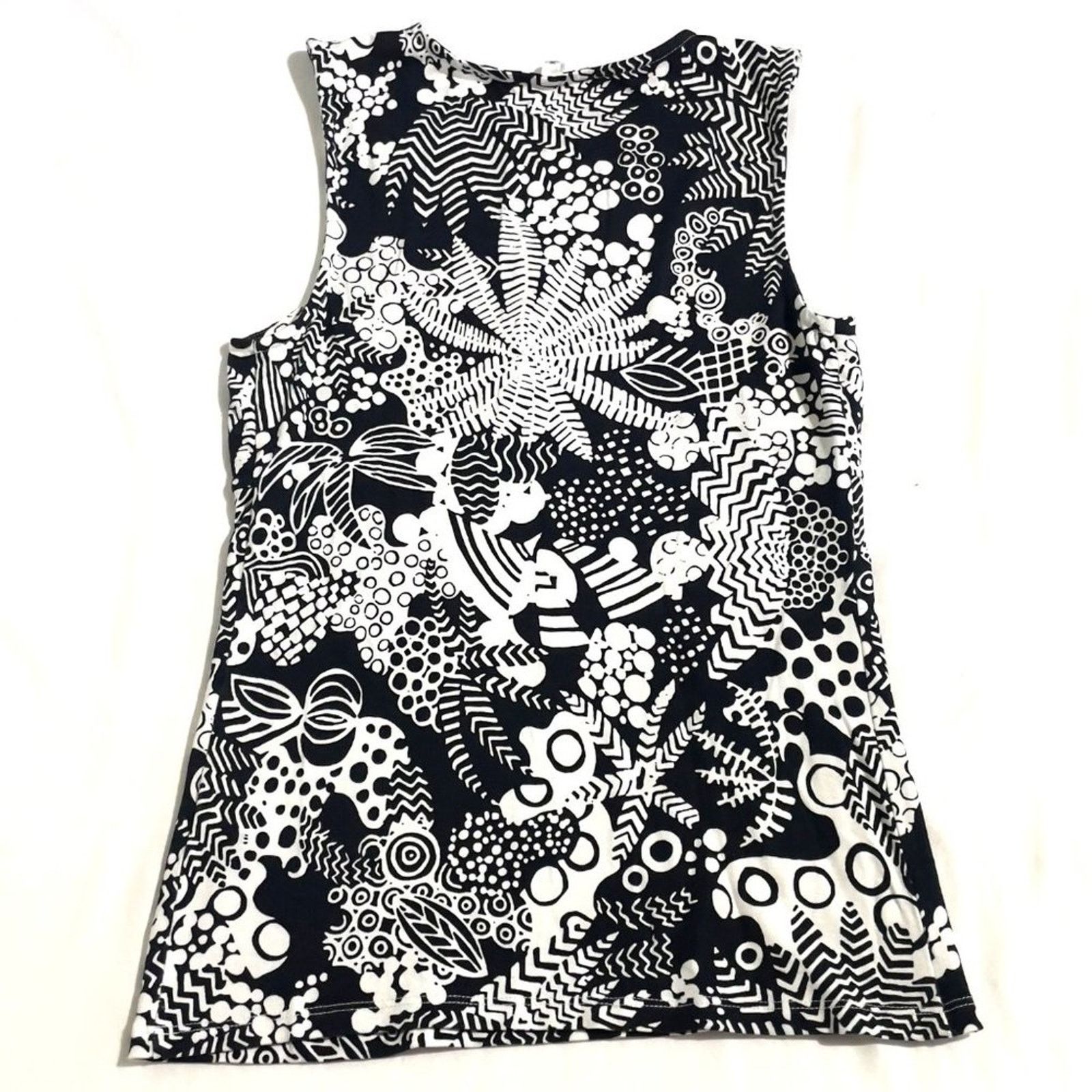 Karen Millen Karen Millen Womens Sleeveless Black/White Tank Top Size 4 Size S / US 4 / IT 40 - 2 Thumbnail