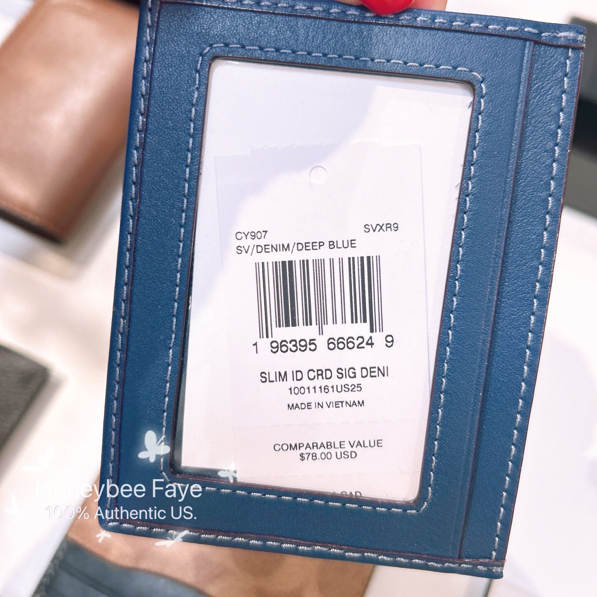 Coach NWT Coach Slim Id Card Case In Signature Denim CY907 Size ONE SIZE - 2 Thumbnail
