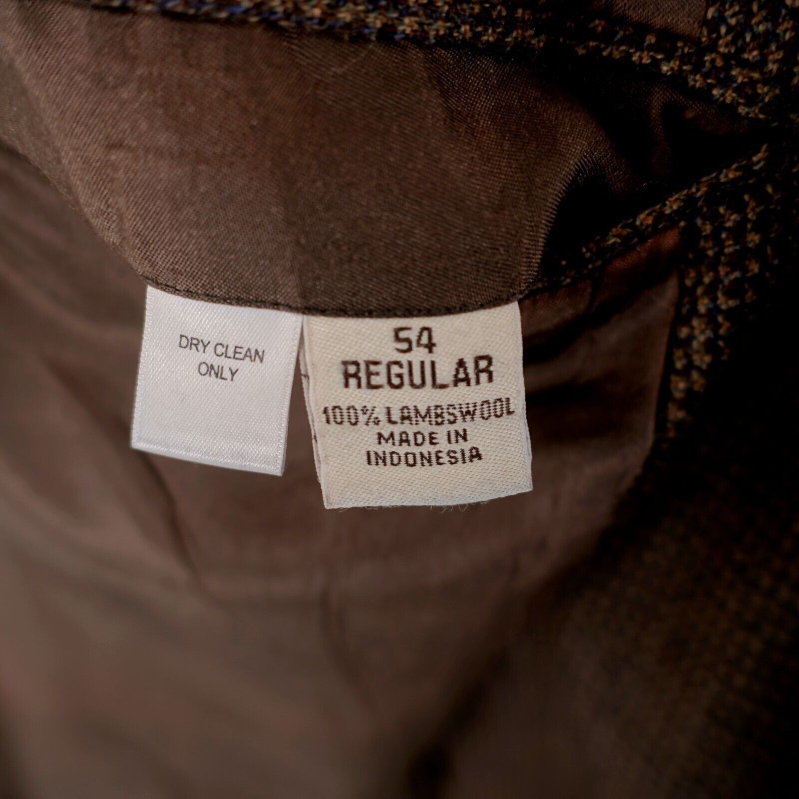 Pronto Uomo Pronto Uomo Tweed Lambswool Brown Blue Tan Check 2 Button Sp Size 50R - 10 Thumbnail