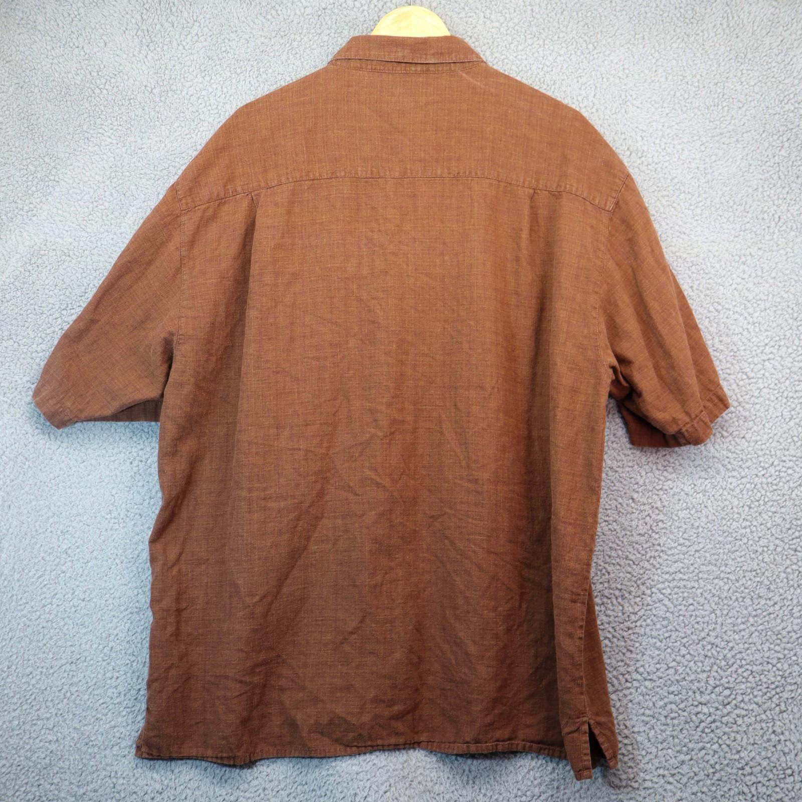 Other Half Moon Day Button Shirt Men 2XL Brown Organic Hemp Cotton Size US XXL / EU 58 / 5 - 6 Thumbnail