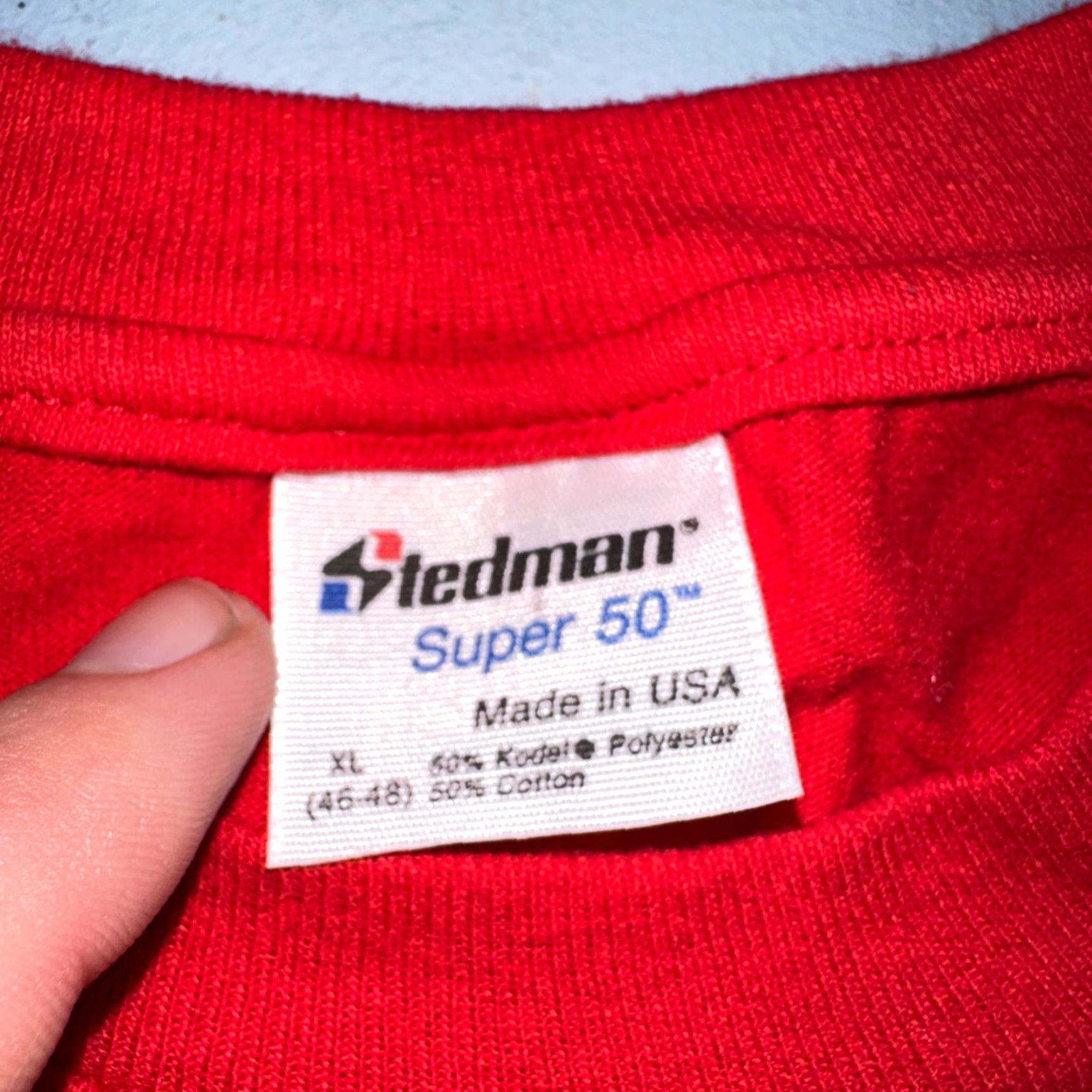 Vintage VINTAGE Stedman T-Shirt Sun Fun Good Times 80s 70s 90s San Antonio Texas Red XL Men Crew Neck Short Sleeve Single Stitch Graphic Print Size US XL / EU 56 / 4 - 4 Thumbnail