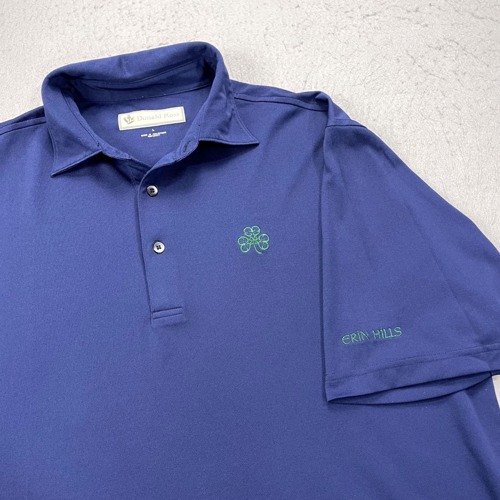 Vintage Donald Ross Polo Shirt Mens L Blue Solid Logo Golf Sportswear Shirt Size US L / EU 52-54 / 3 - 3 Thumbnail