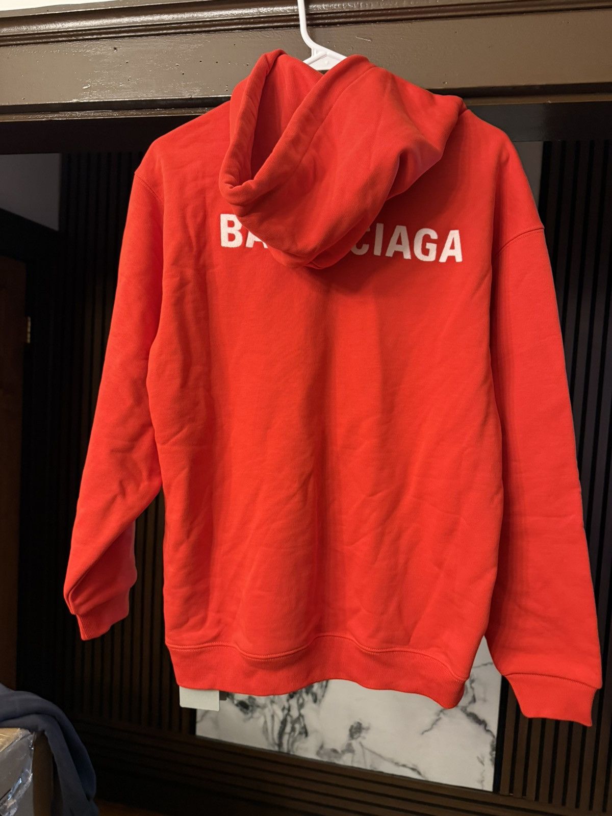 Balenciaga Balenciaga Corner Logo Red Hoodie Size XS Size US XS / EU 42 / 0 - 5 Thumbnail
