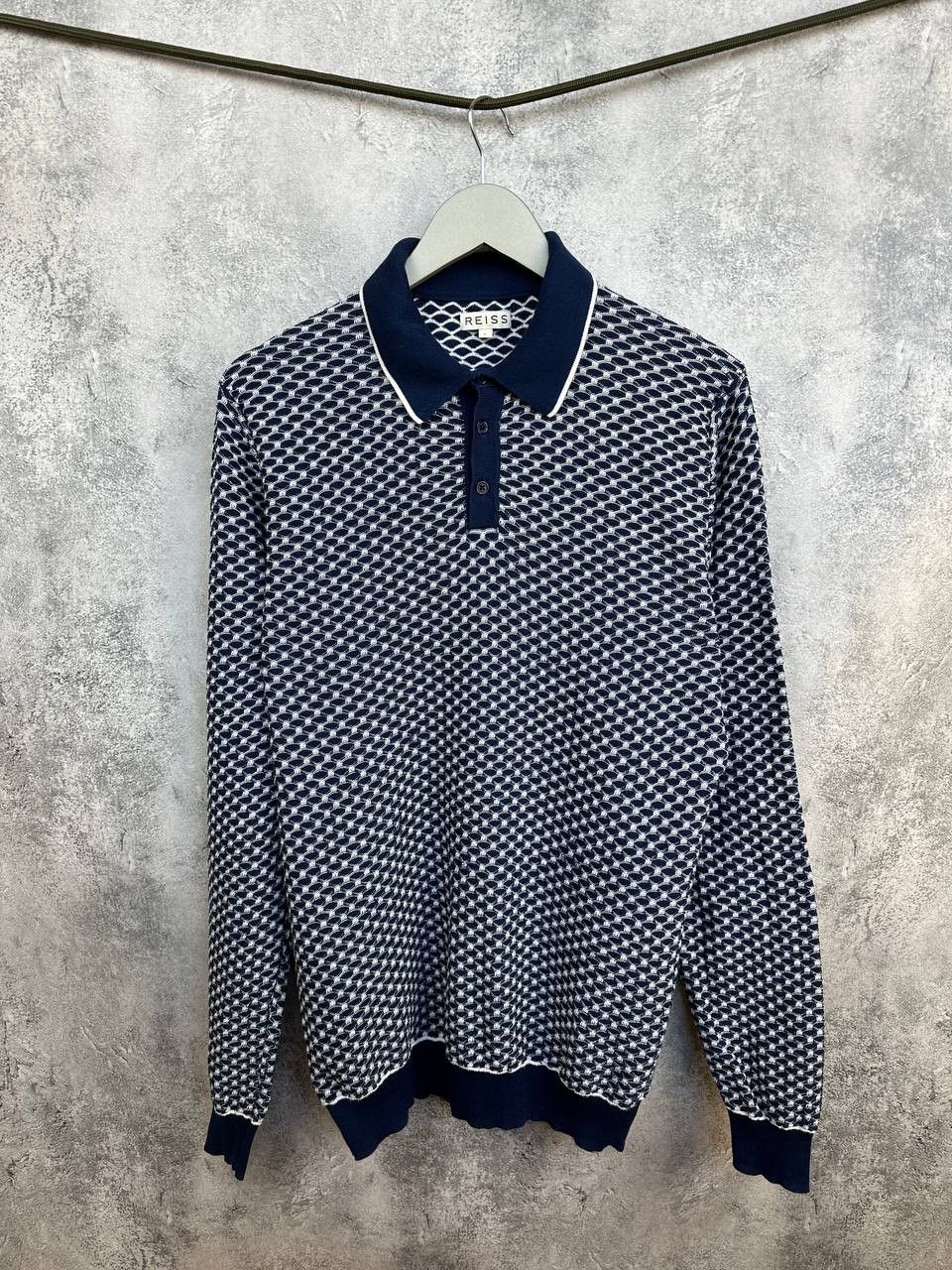 Reiss Reiss Bruges Textured Honeycomb Polo Sweater Jumper Size US L / EU 52-54 / 3 - 1 Thumbnail
