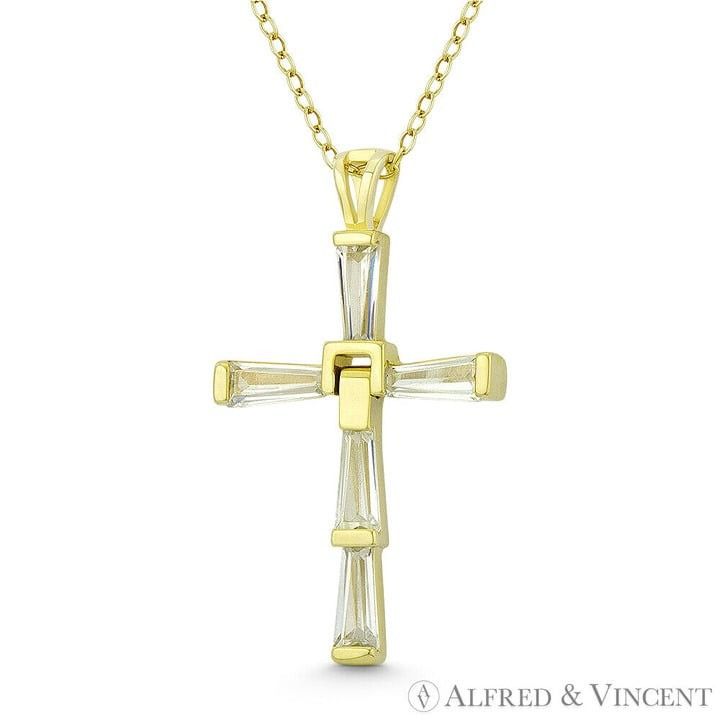 Other 5-Stone Latin Crucifix Cross CZ Crystal .925 Sterling Silver Size ONE SIZE - 1 Preview