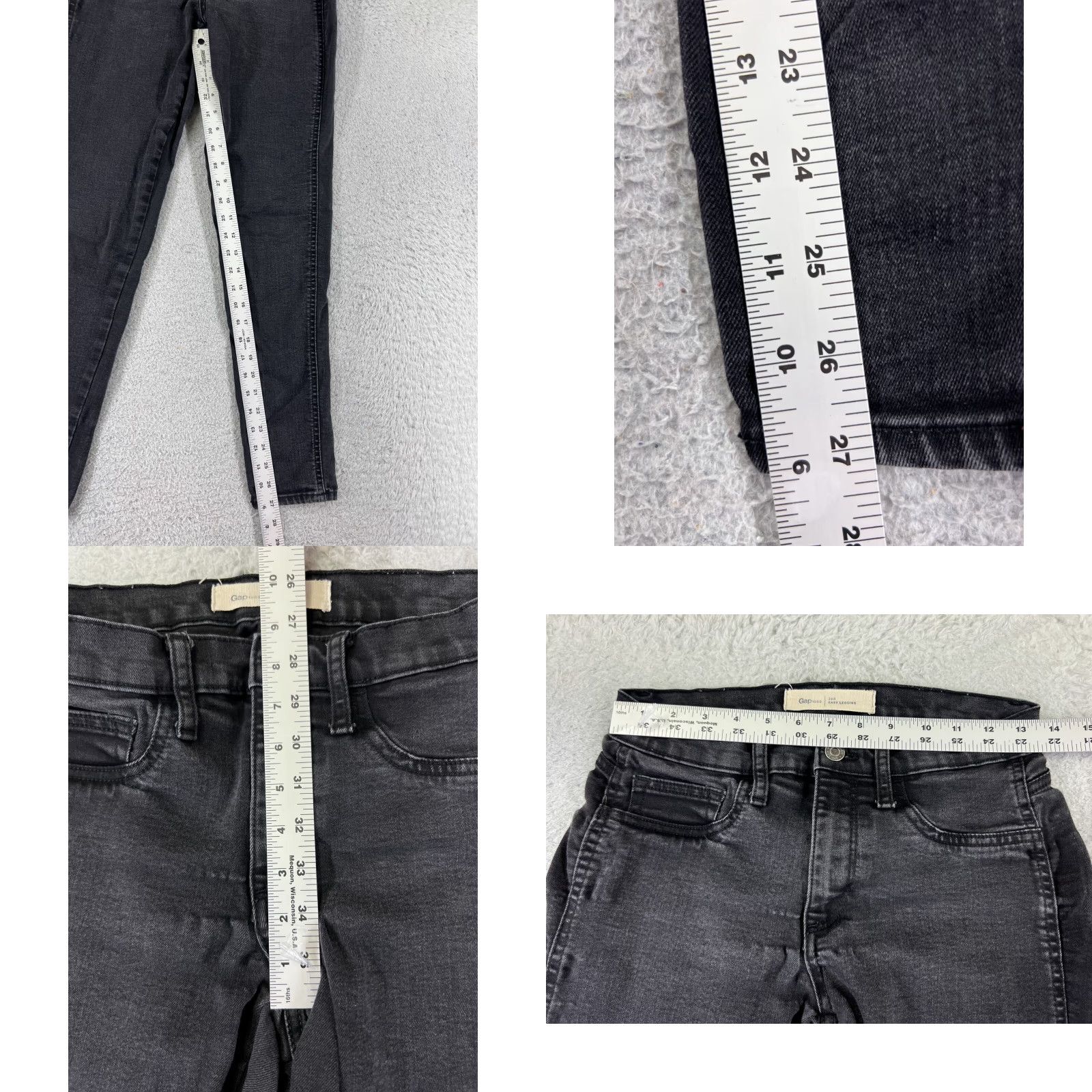Gap GAP Jeans Women 6 Black Denim Jegging Stretch Mid 25x27 Classic 5-Pocket City 1969 Womens Jeans Size 28" / US 6 / IT 42 - 8 Thumbnail