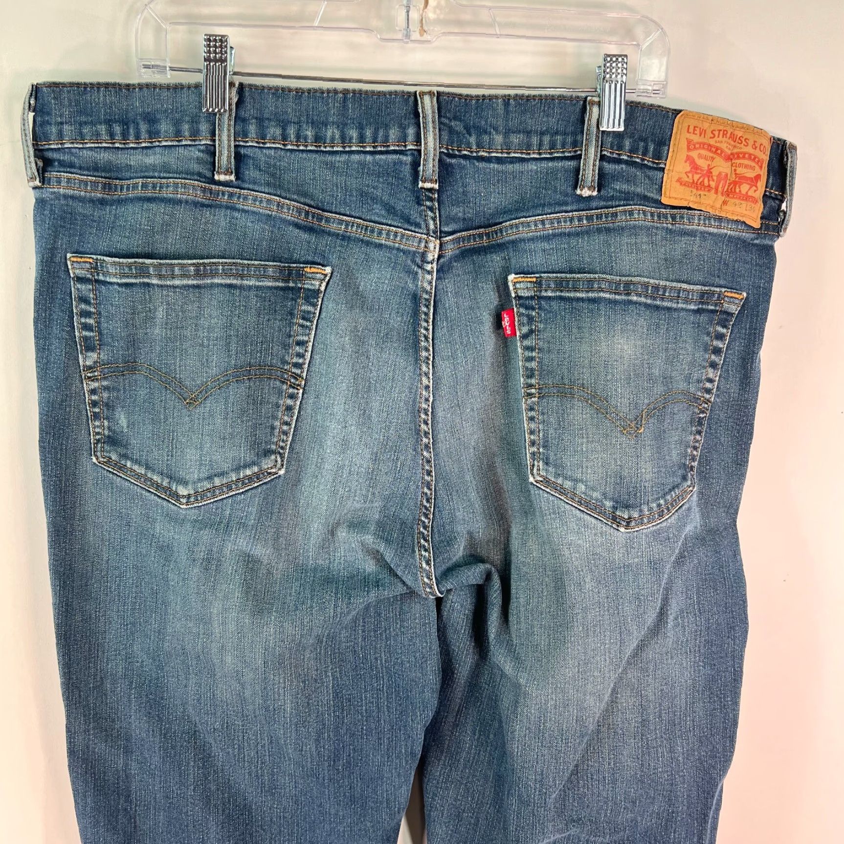 Levi's Levi's 541 Straight Leg Jeans Mens Blue Size 42 x 34 Regular Fit Cotton Blend Size US 42 / EU 58 - 4 Thumbnail