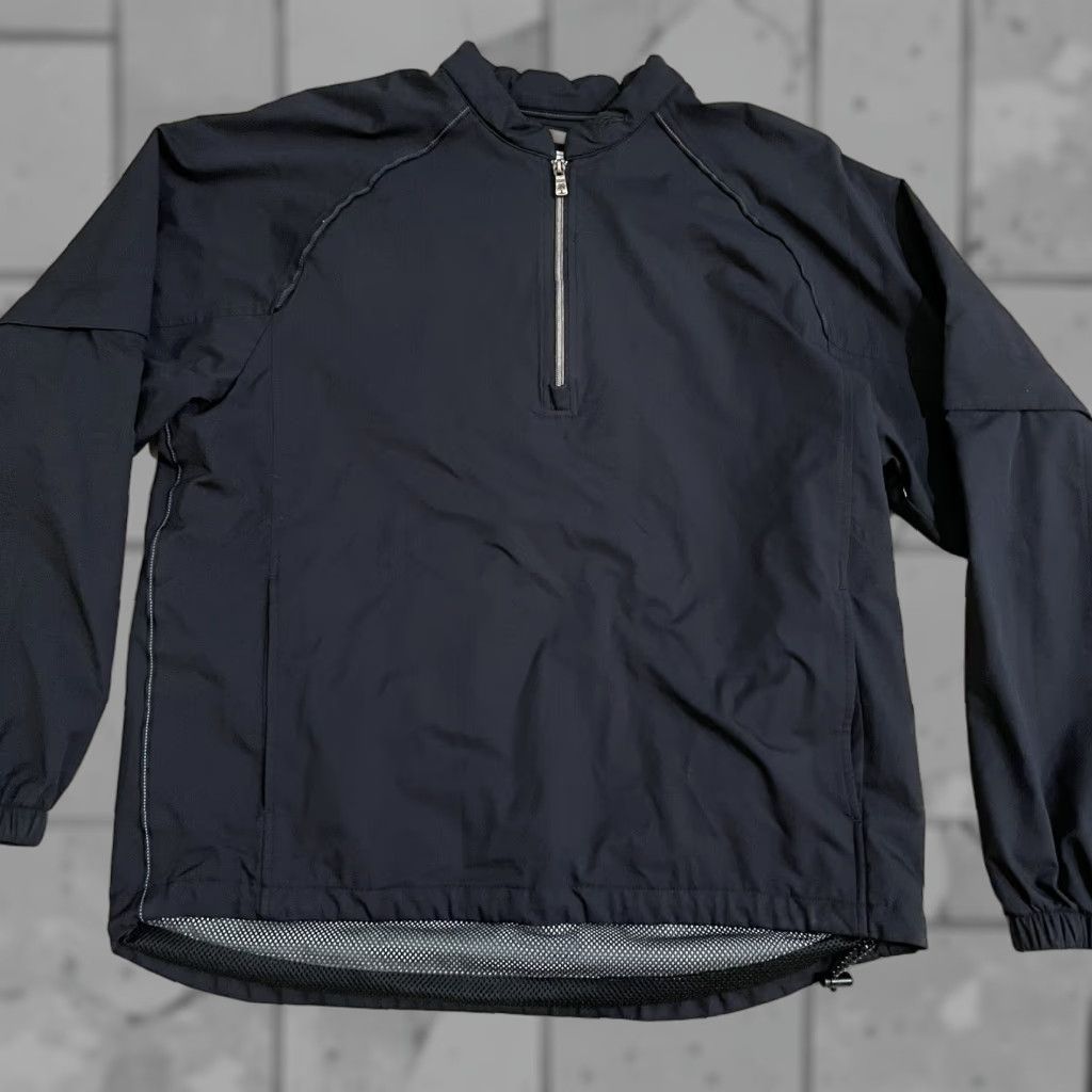 Tommy Bahama Tommy Bahama Half-Zip Pullover Windbreaker Removable Arms Mens M Black Jacket Zip Style Windbreaker Polyester Outer Shell Size US M / EU 48-50 / 2 - 1 Thumbnail