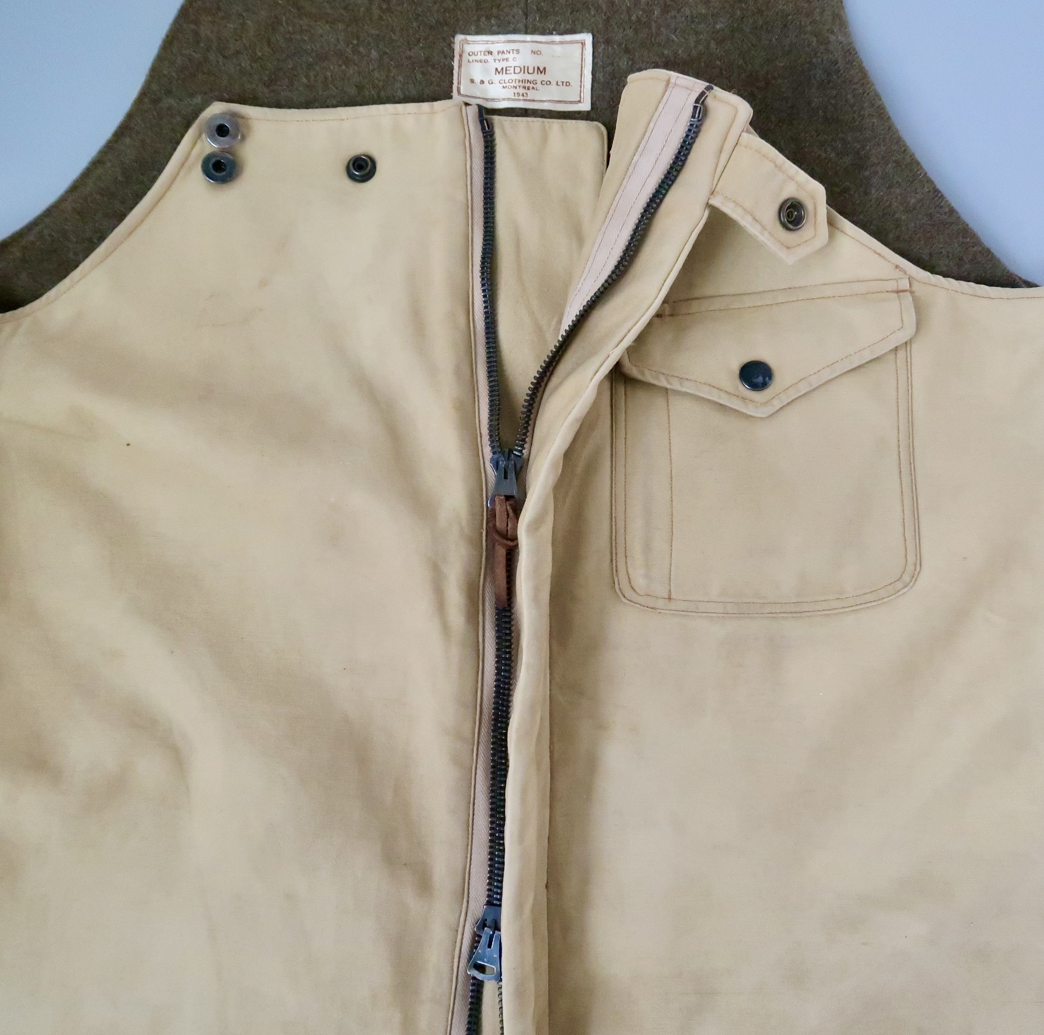 Vintage Rare 1940s Canadian Army wool lined bib overalls Size US 40 / EU 56 - 5 Thumbnail