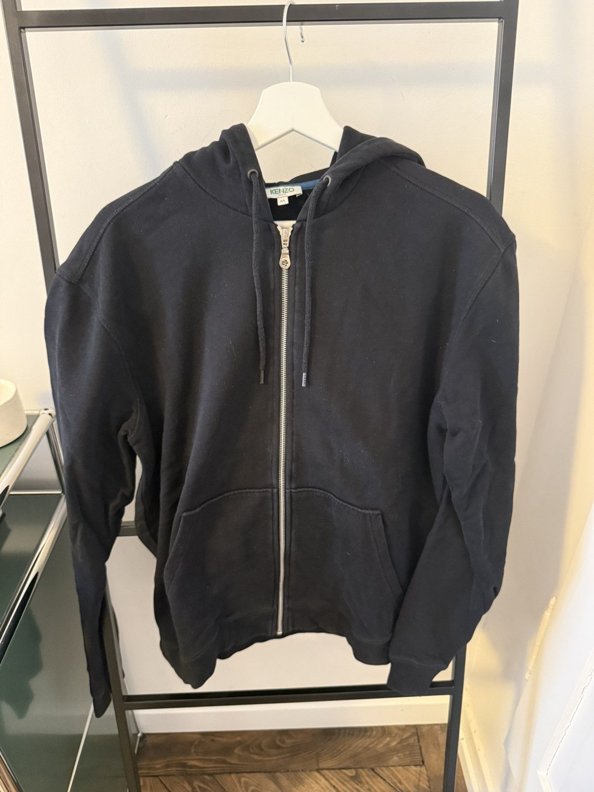 Kenzo Kenzo Black Zip-Up Hoodie with Tiger Back Print Size US M / EU 48-50 / 2 - 1 Thumbnail