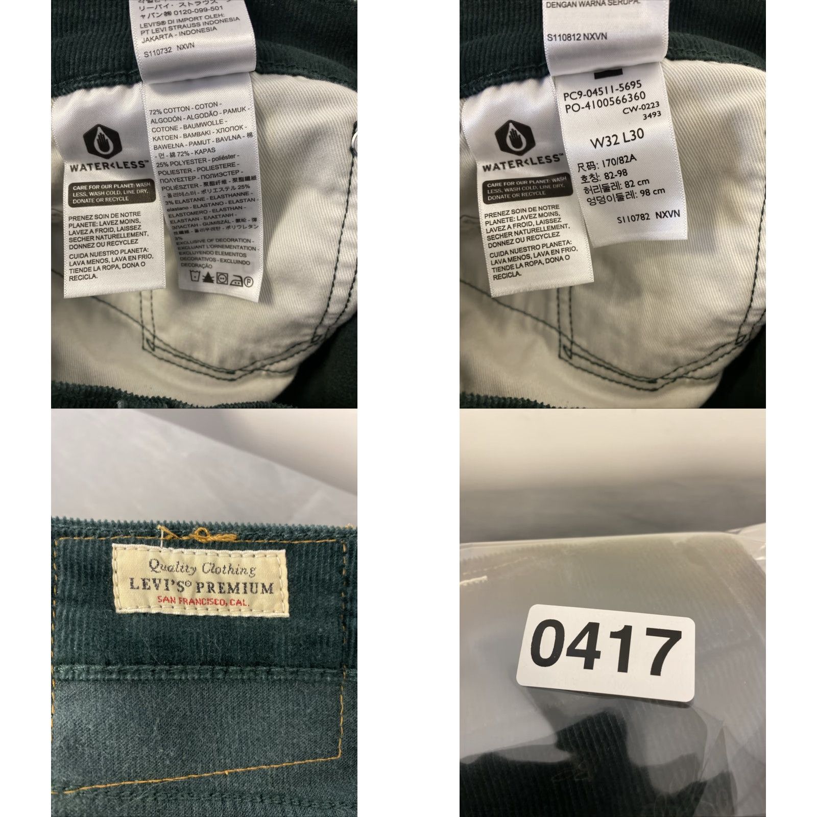 Levi's VINTAGE Levi's Corduroy Pants Men’s 32 x 30 Dark Green /0417 Size US 32 / EU 48 - 9 Thumbnail