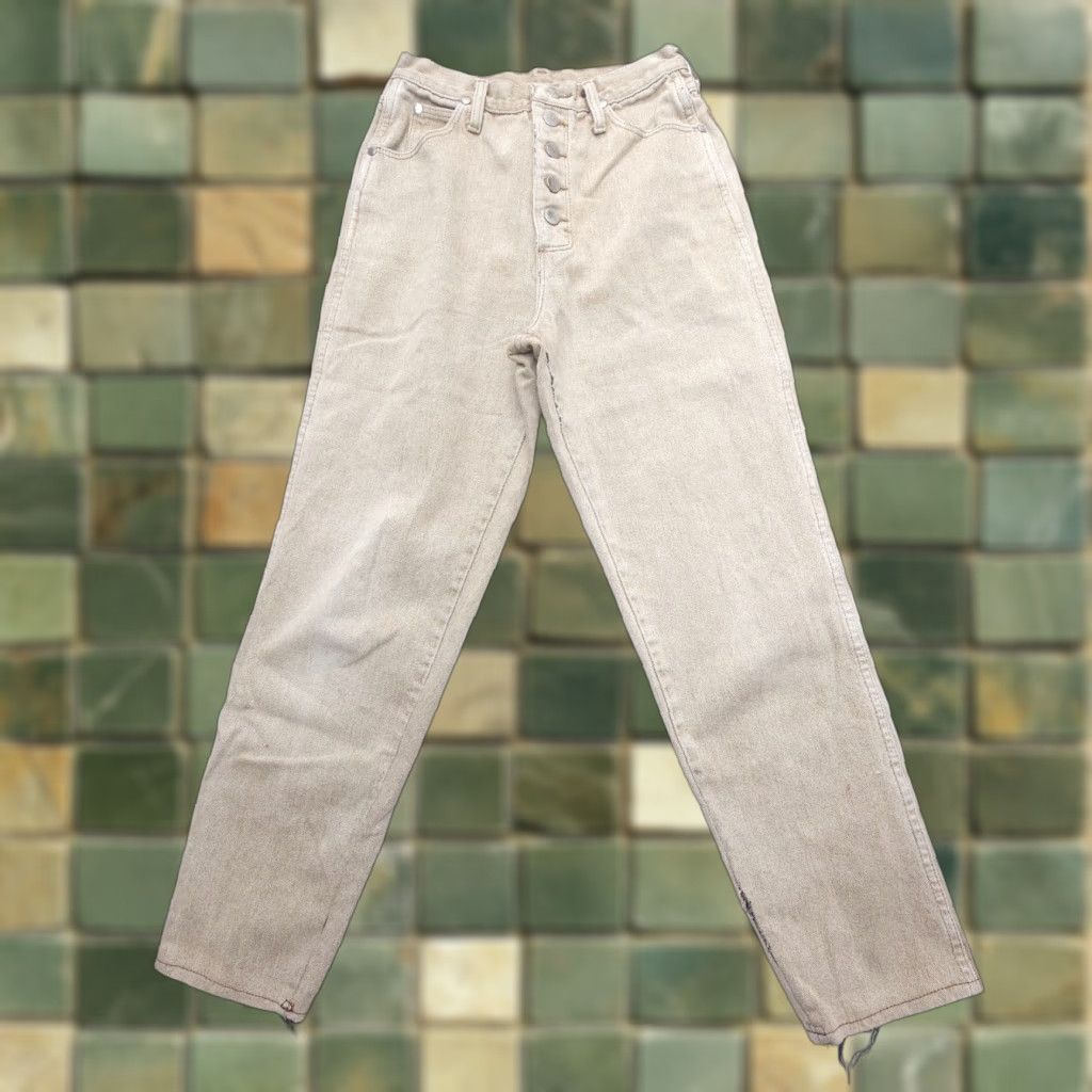 Wrangler VINTAGE Wrangler Cowboy Cut Jeans Womens 29in Inseam High Rise Button Fly 26W 29L Tan Southwestern Retro-Solid 90s Womens Size 30" / US 8 / IT 44 - 1 Thumbnail