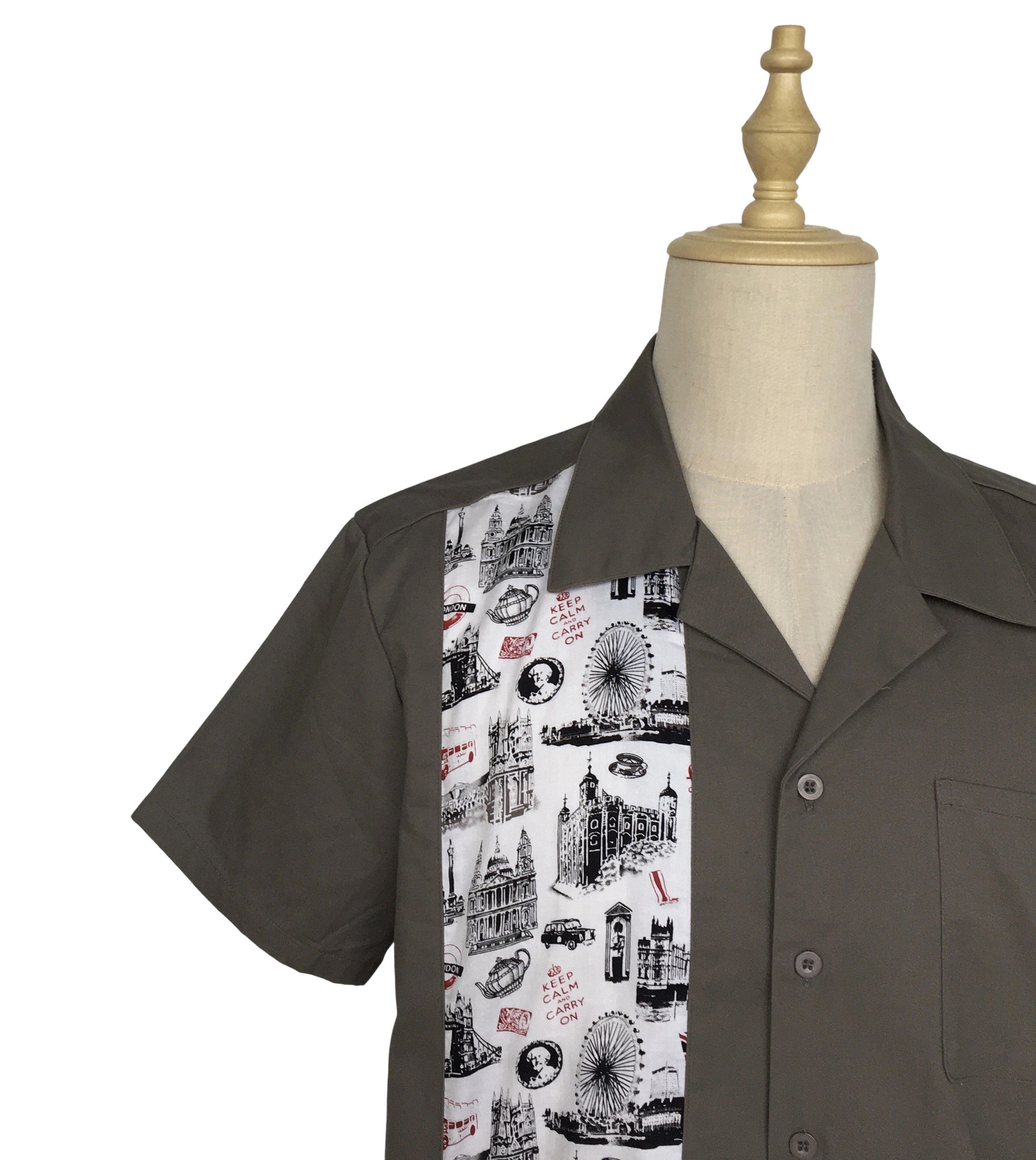Other Gray Print Men's Shirts Design Vintage Style Size US XXL / EU 58 / 5 - 5 Thumbnail