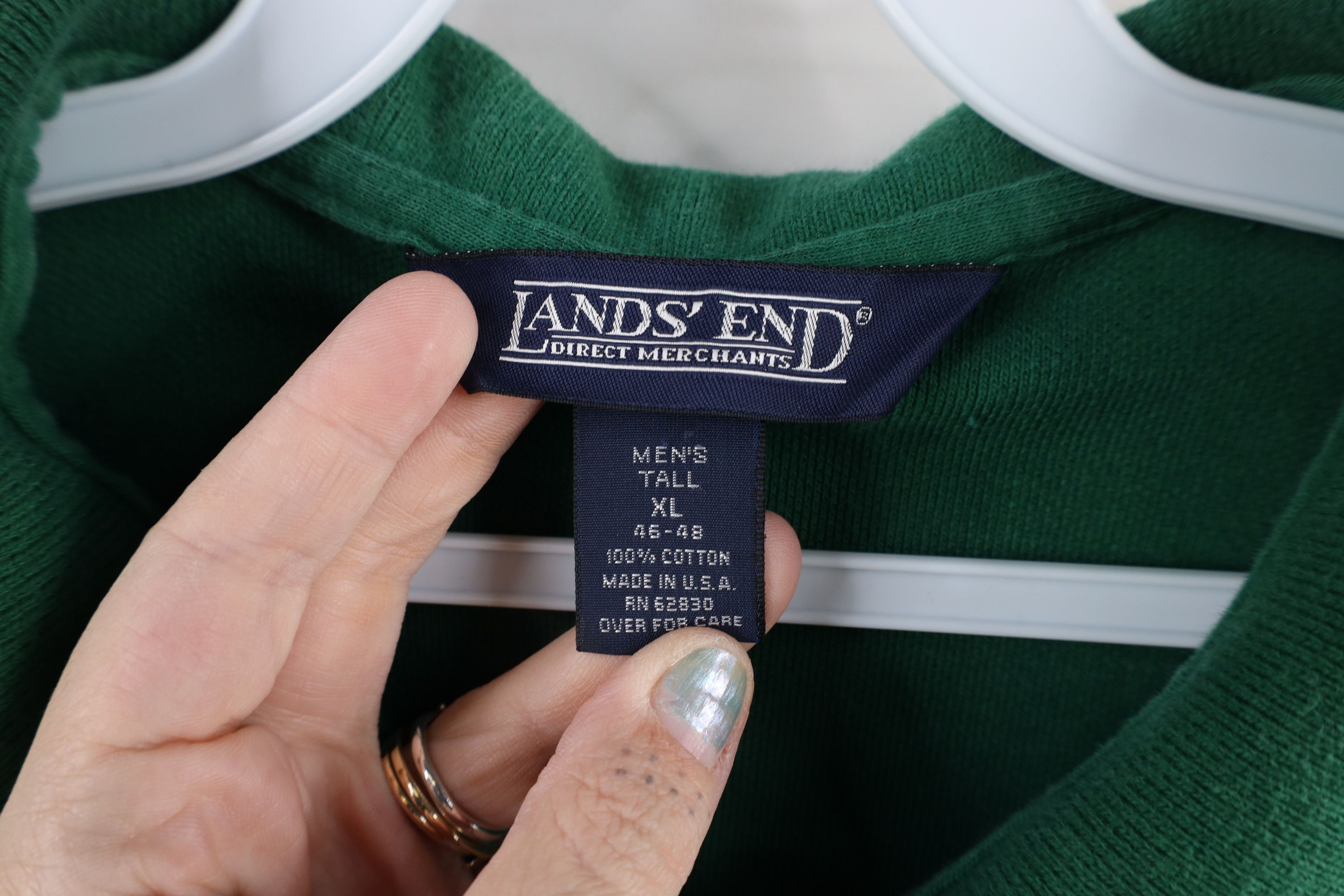 Lands' End × Vintage Vintage 90s Lands End Collared Golf Polo Shirt Green USA Size US XL / EU 56 / 4 - 5 Thumbnail