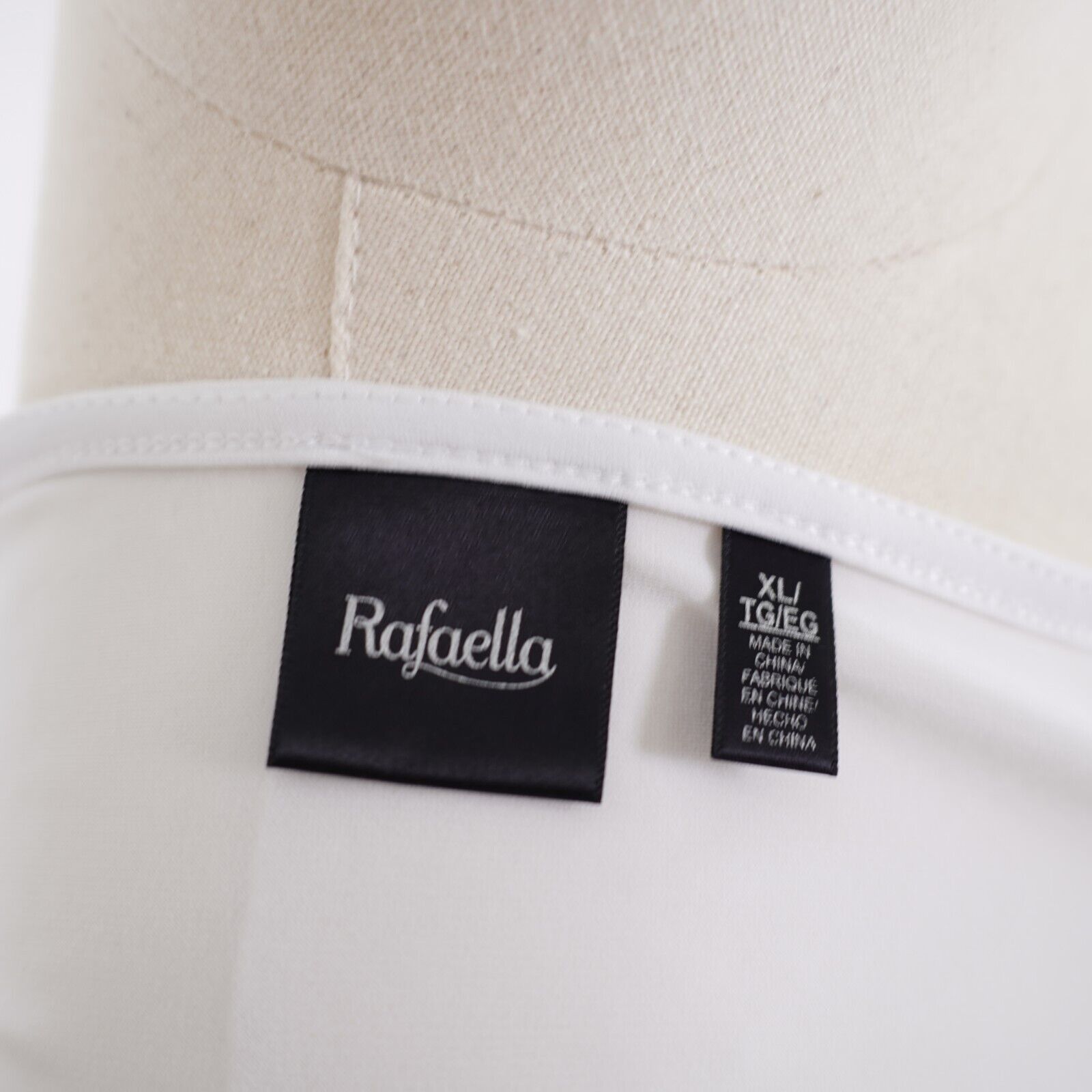Designer Rafaella White XL Ruffle Neck Blouse Structured Chest Sleeve Size XL / US 12-14 / IT 48-50 - 6 Thumbnail