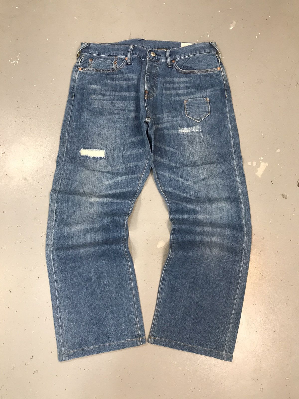 Japanese Brand × Vintage Vintage Evisu salvage seagull embroidered denim Size US 36 / EU 52 - 2 Thumbnail