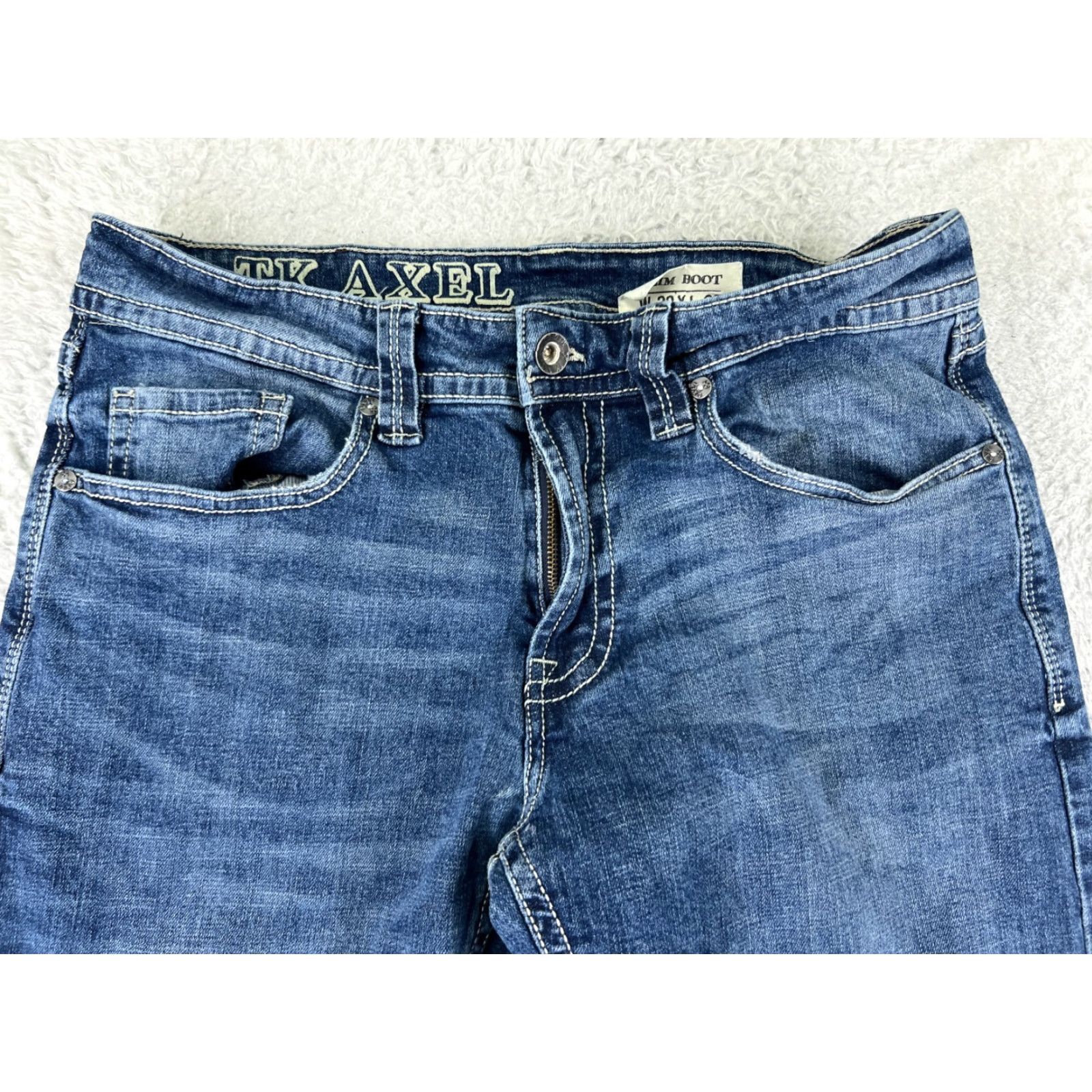 Vintage TK Axel Jeans Men 36 Blue Denim Cotton Blend Embroidered 5-Pocket Design Straight Relaxed 36x32 Size US 36 / EU 52 - 4 Thumbnail