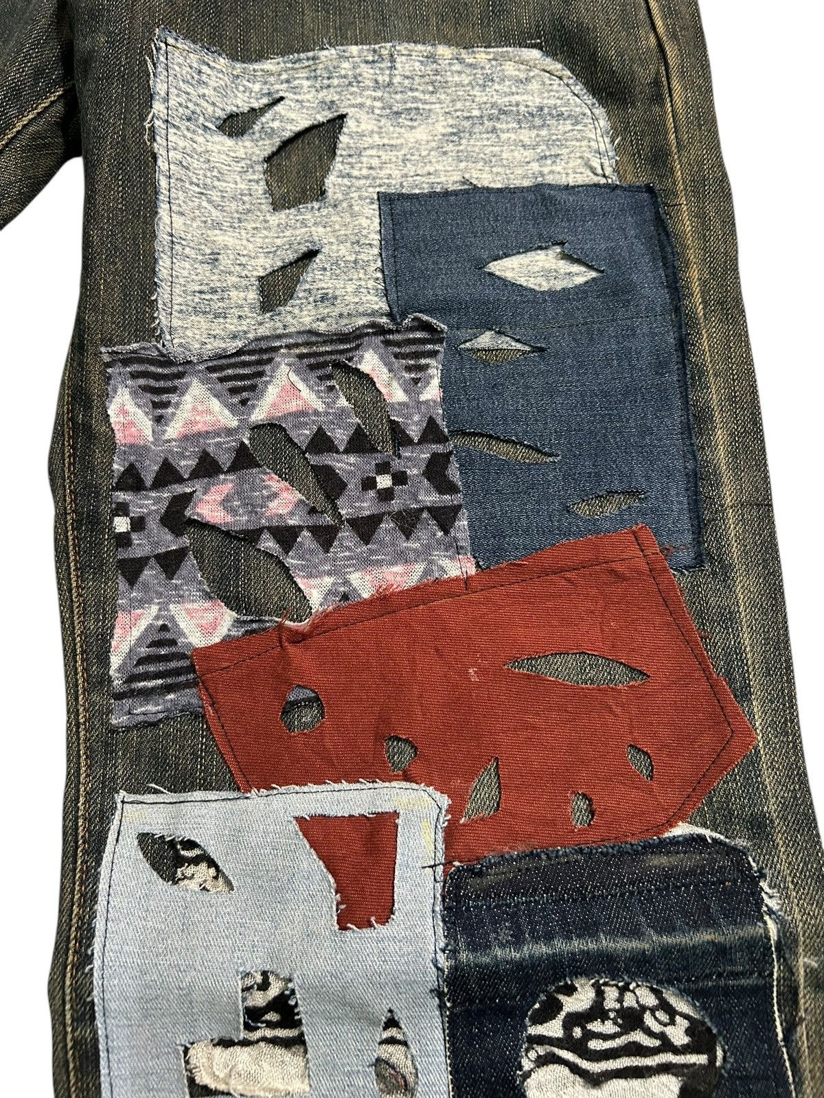 Japanese Brand × Kapital × Vintage Rare Edwin Rusty Rework Insane Custom Denim Jeans Size US 30 / EU 46 - 3 Thumbnail