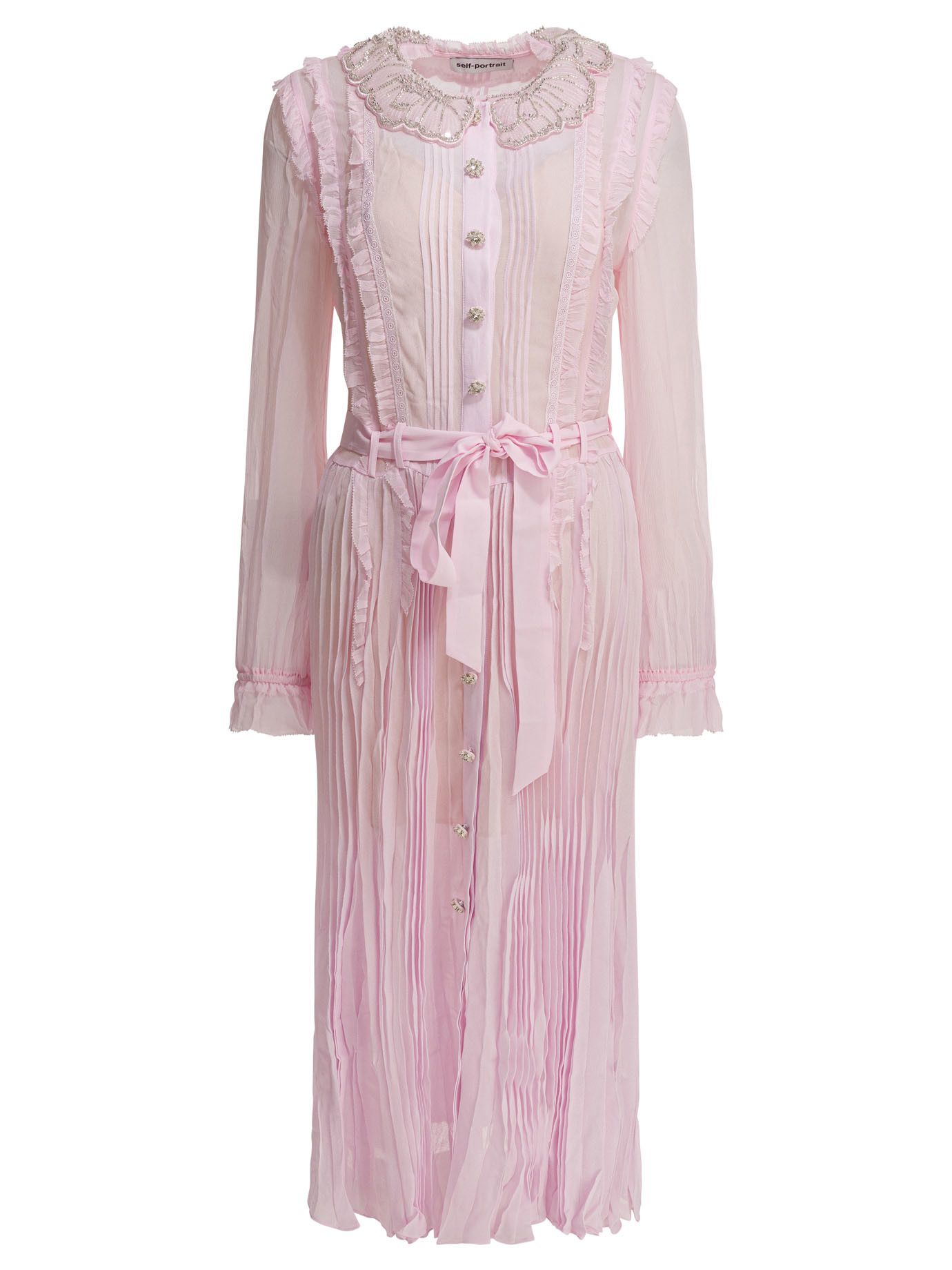 Self-Portrait Pleated Georgette Midi Dress tag size 10 Women - USA Duties Paid