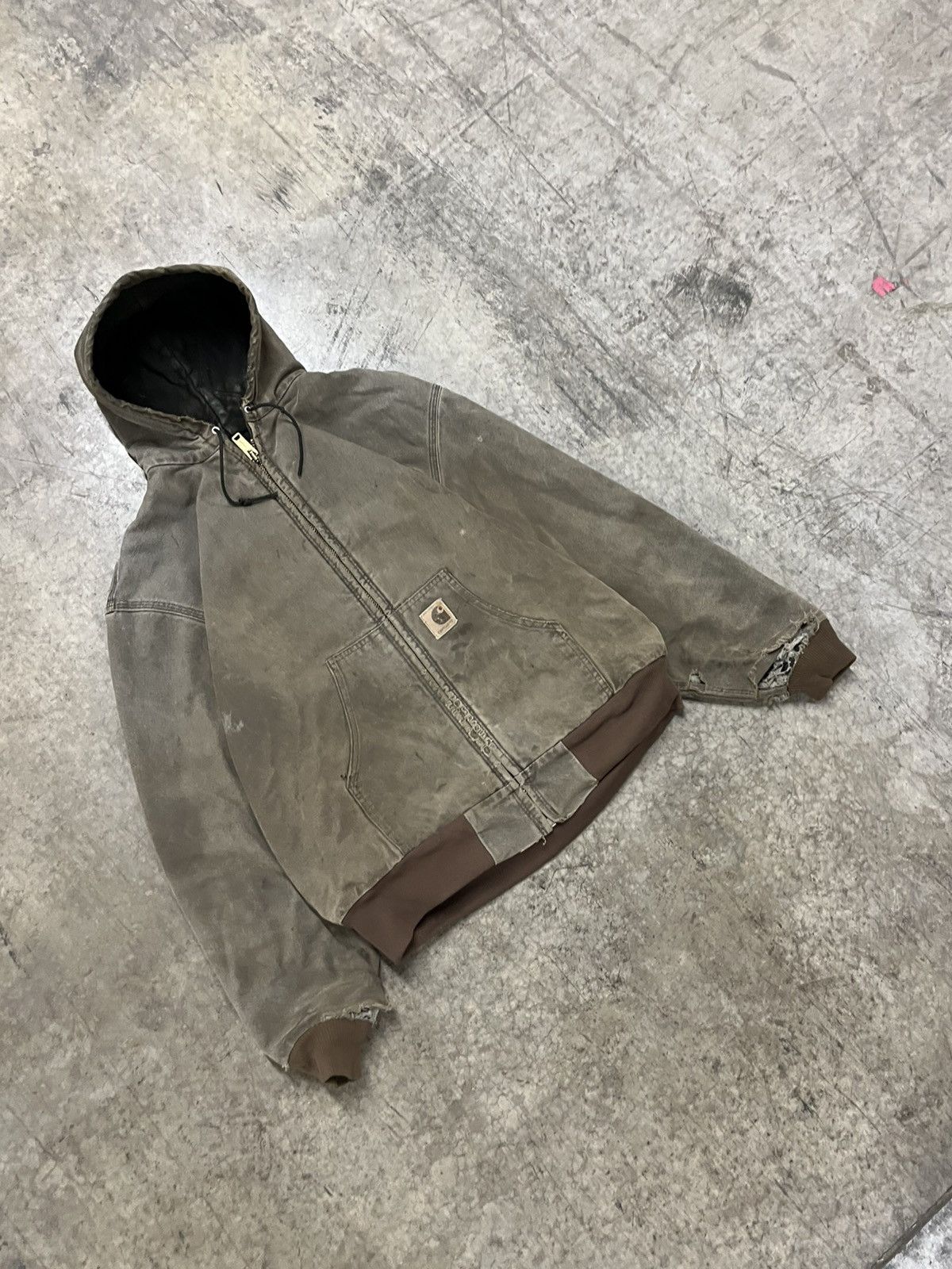 Carhartt × Vintage Carhartt mocha brown perfectly faded and distressed jacket Size US XL / EU 56 / 4 - 4 Thumbnail