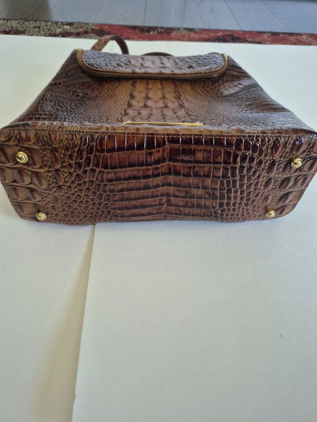 BRAHMIN NWOT Brahmin Bag Pecan Leather Croc Embossed Backpack Size ONE SIZE - 5 Thumbnail