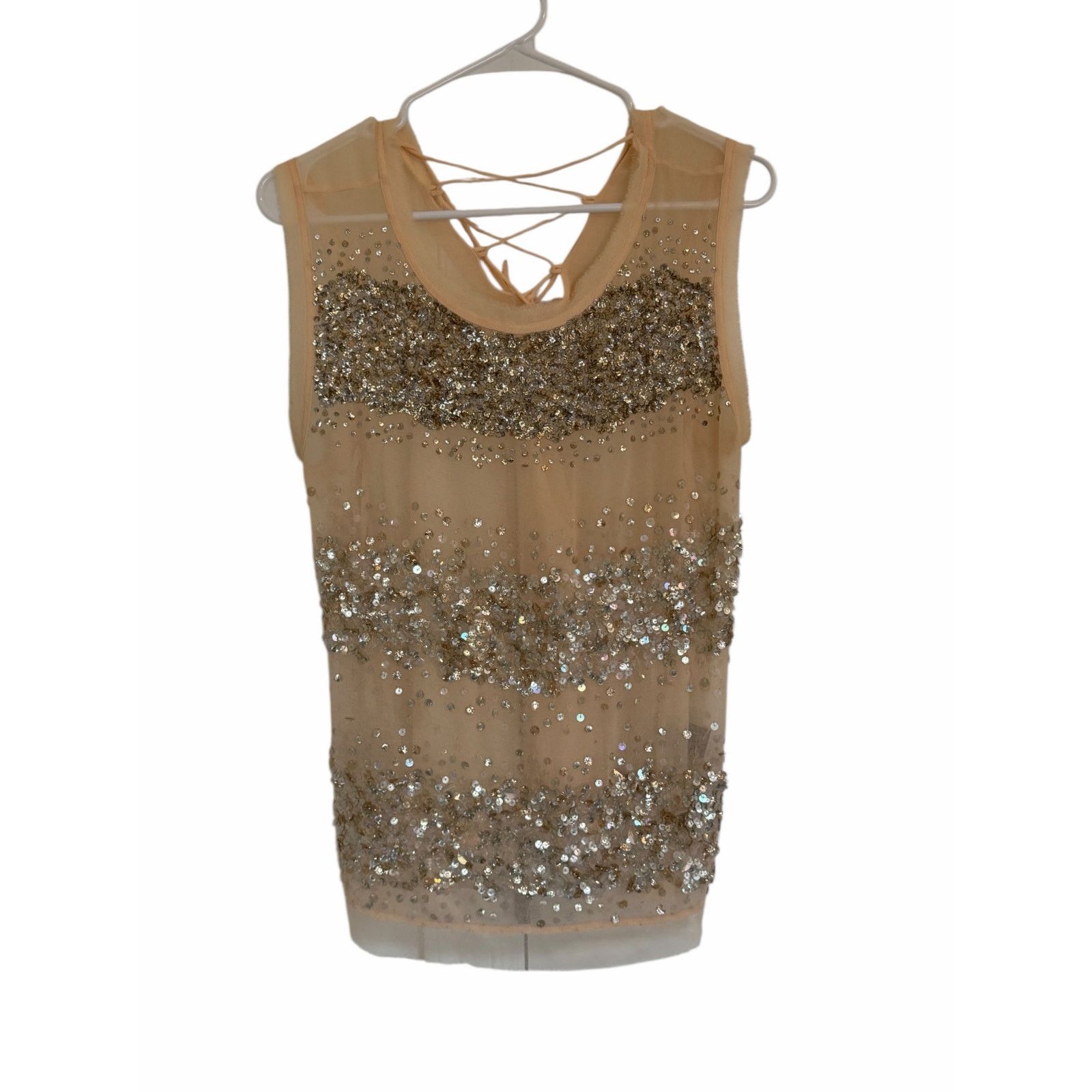 Allsaints All Saints Round Neck Top Restrain Beaded Hand Embellished Size M / US 6-8 / IT 42-44 - 6 Thumbnail